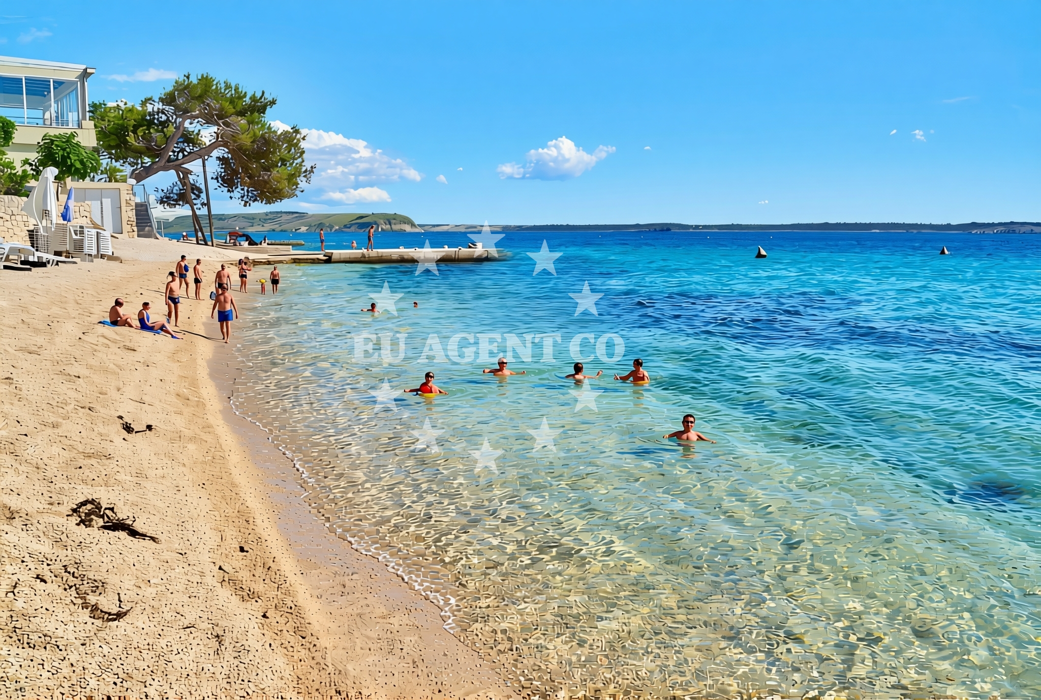 Overview of Miletići zapad, Rtina Beach in Miletići zapad