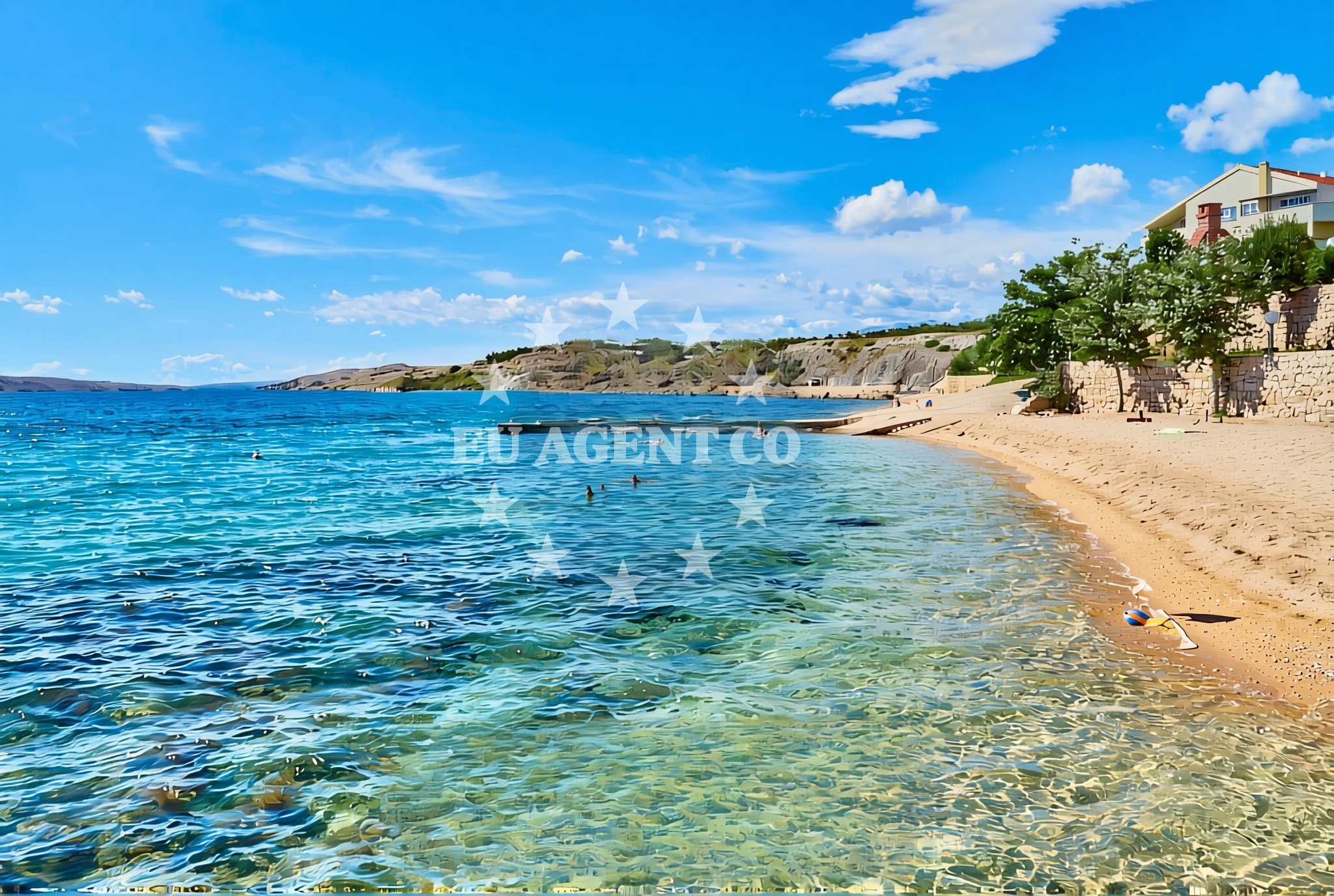 Sea and coastal view of Miletići zapad, Rtina Beach in Miletići zapad