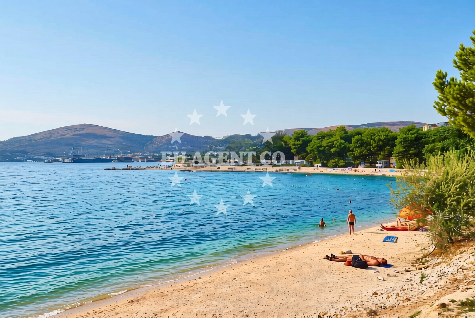 Shoreline and swimming area at Milićeva draga, Okrug Gornji (Čiovo) Beach in Milićeva draga