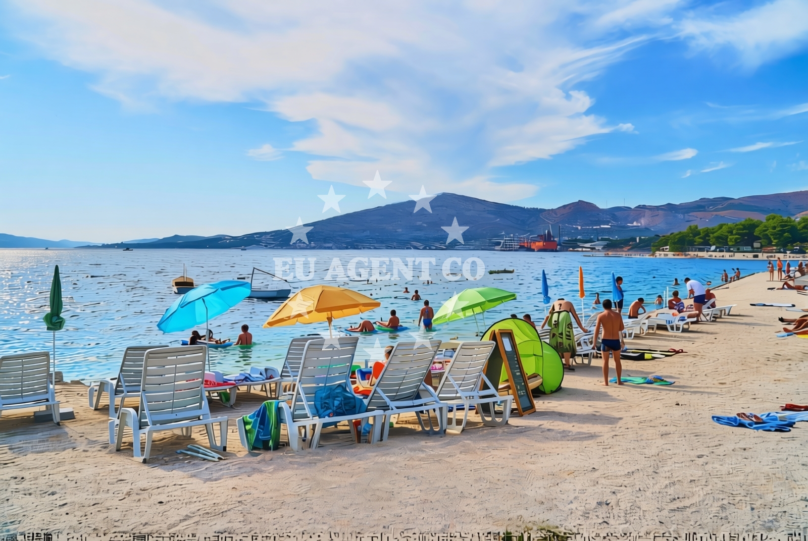 Sea and coastal view of Milićeva draga, Okrug Gornji (Čiovo) Beach in Milićeva draga