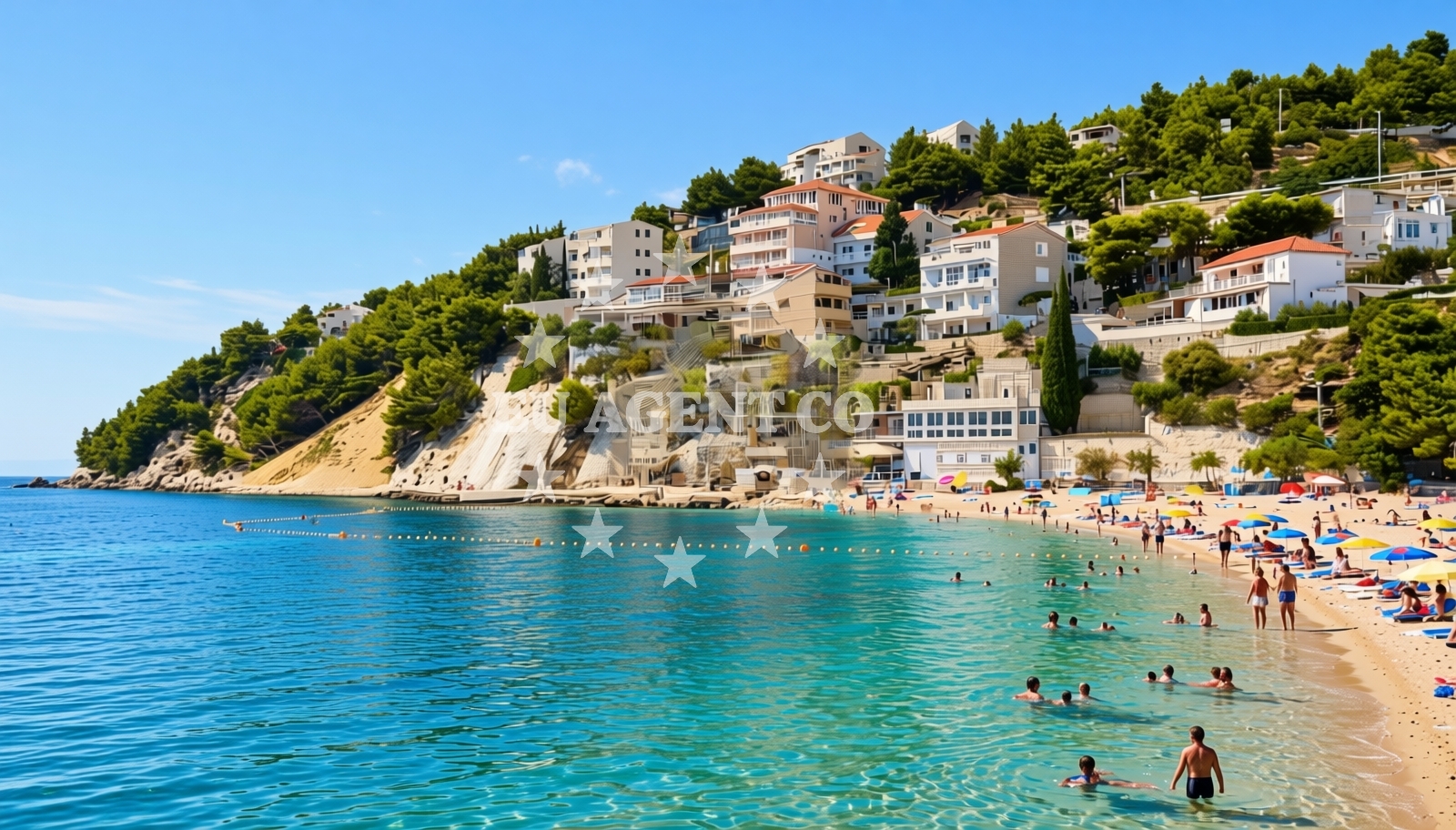 Shoreline and swimming area at Mimice: beaches and coves (7) in Mimice