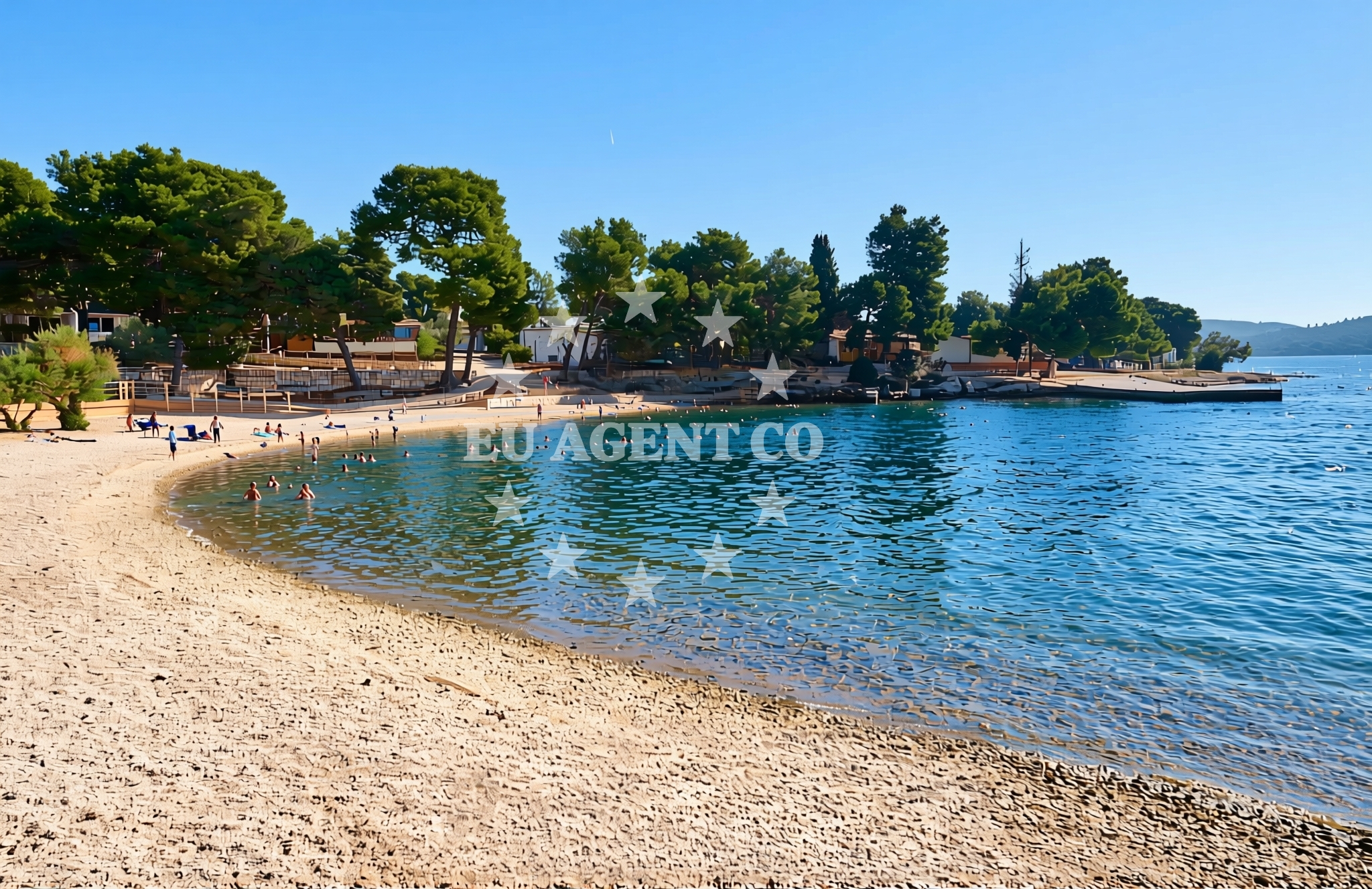 Overview of Miran, Pirovac Beach in Miran