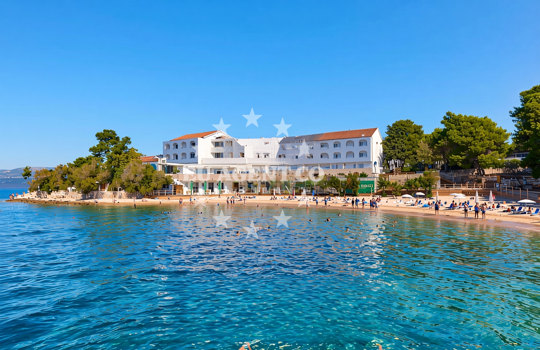 Shoreline and swimming area at Miran, Pirovac Beach in Miran