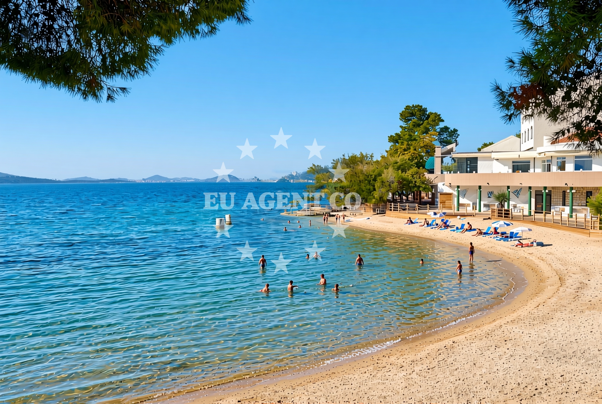 Beach facilities and surroundings at Miran, Pirovac Beach in Miran