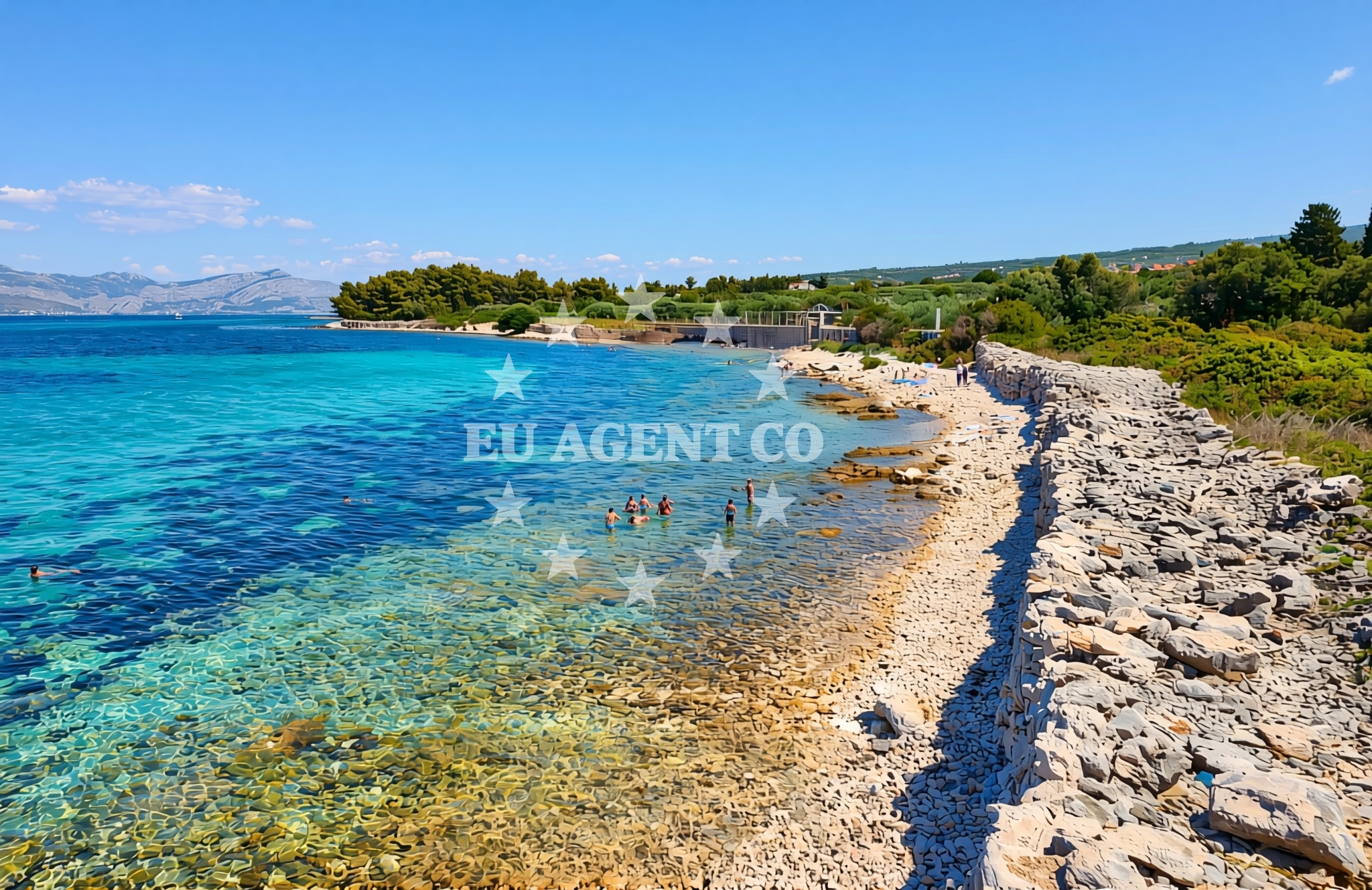 Overview of Mirca zapad, Mirca (Brač) Beach in Mirca zapad