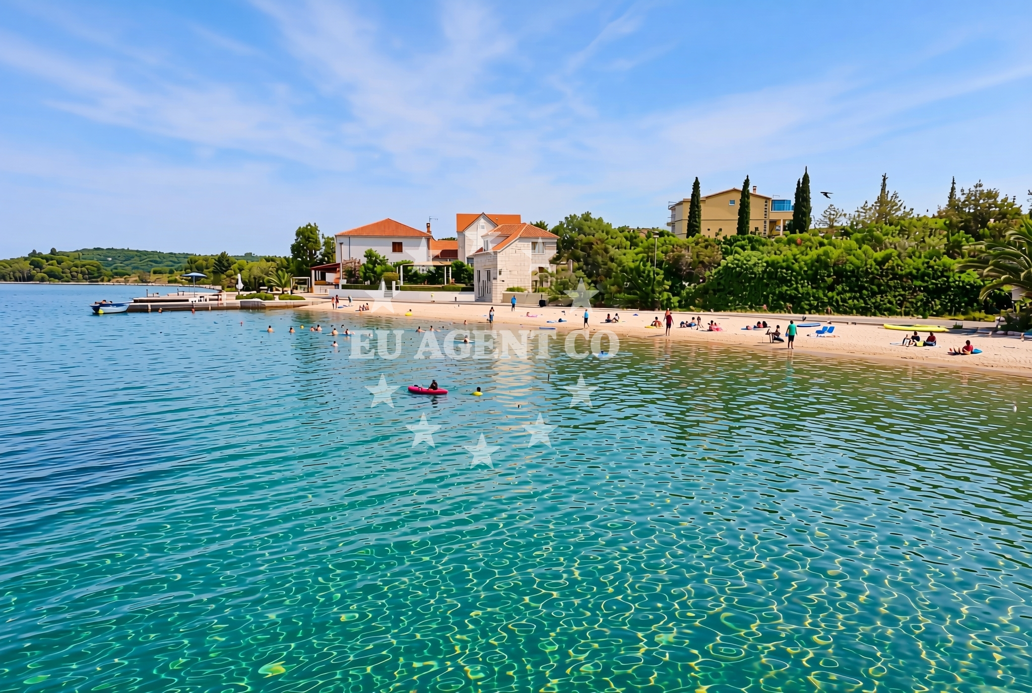 Shoreline and swimming area at Mirće sjever, Lovište Beach in Mirće sjever