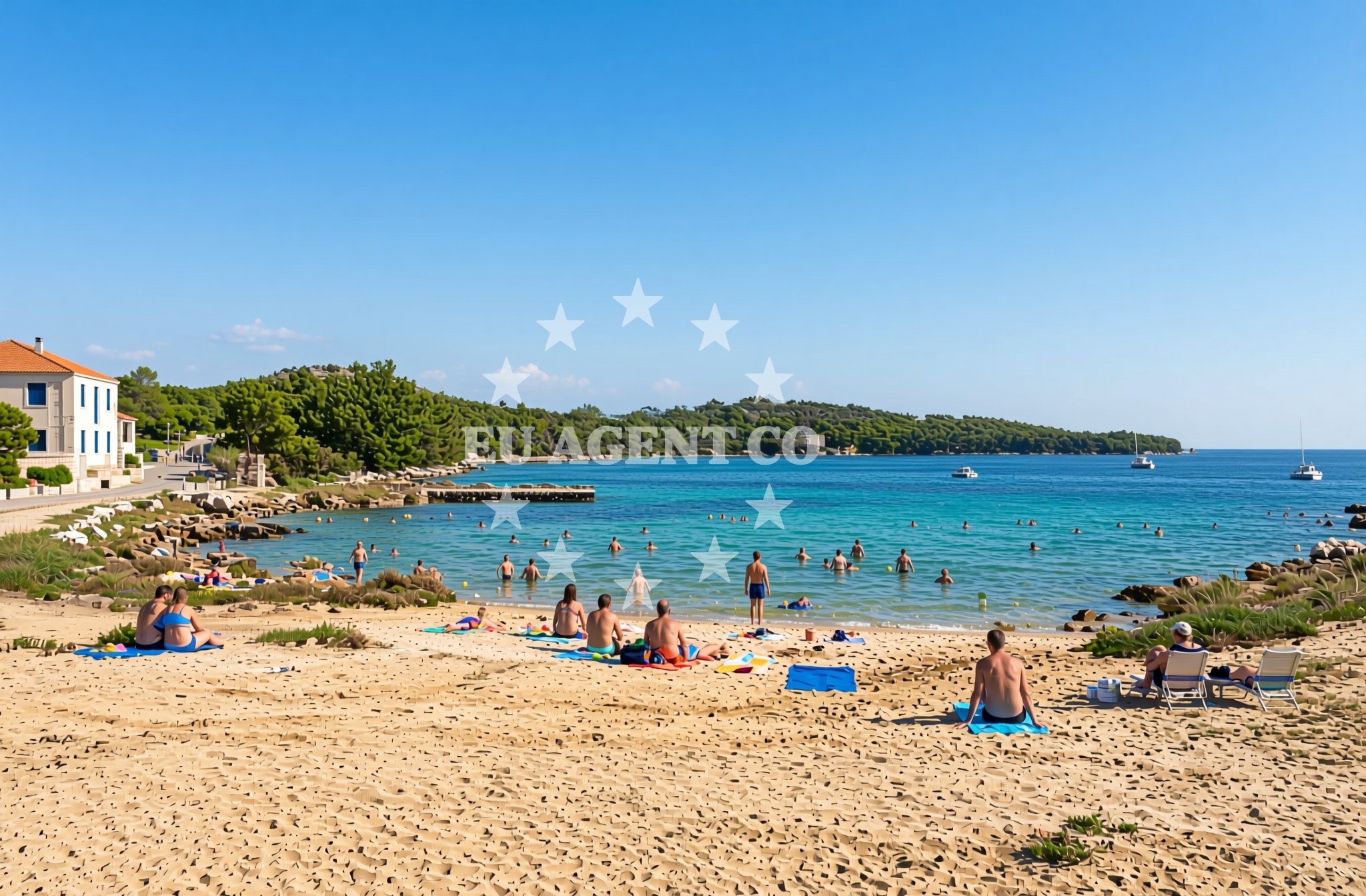 Overview of Mirine, Grebaštica Beach in Mirine