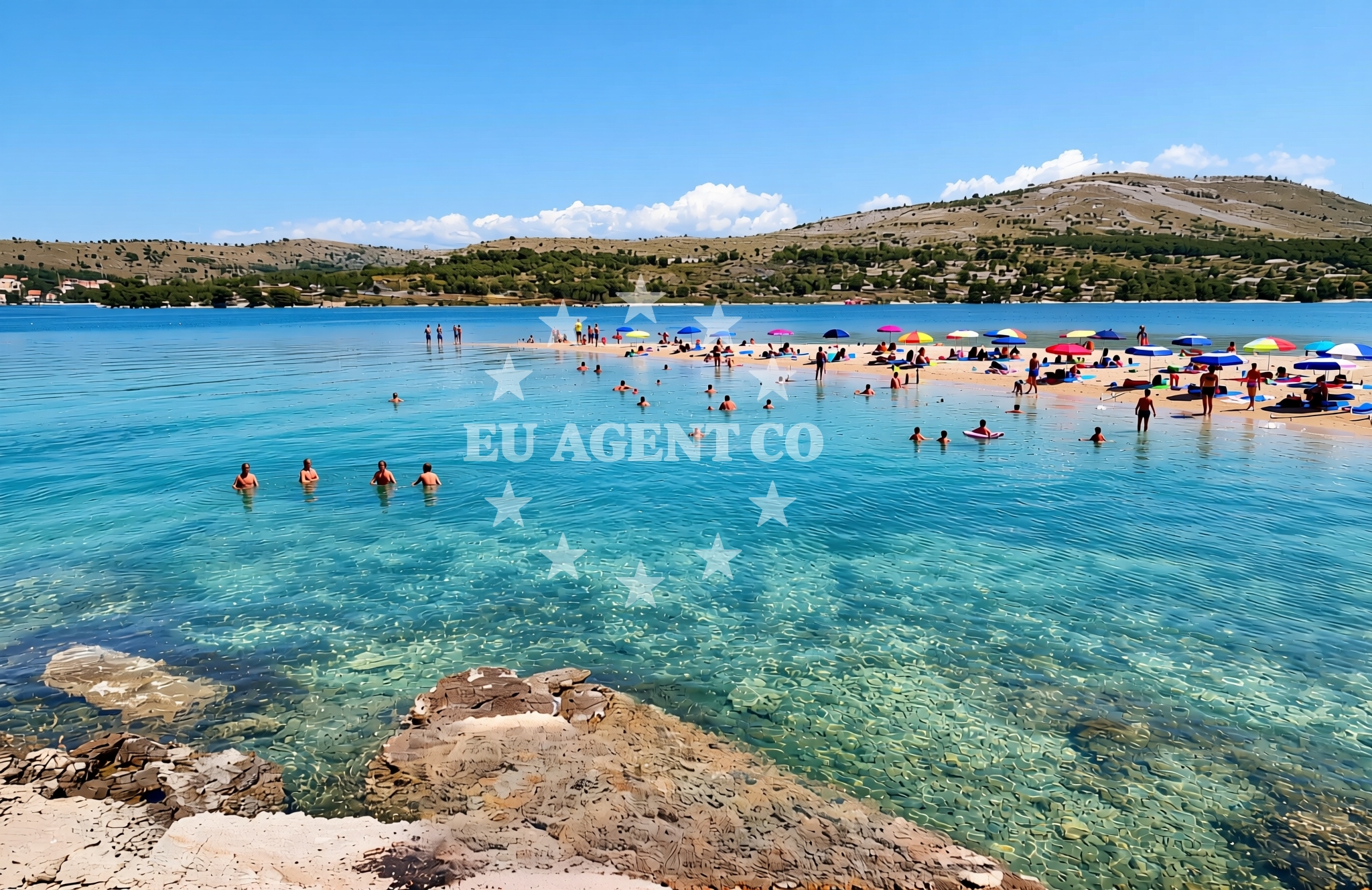 Beach facilities and surroundings at Mirine, Grebaštica Beach in Mirine