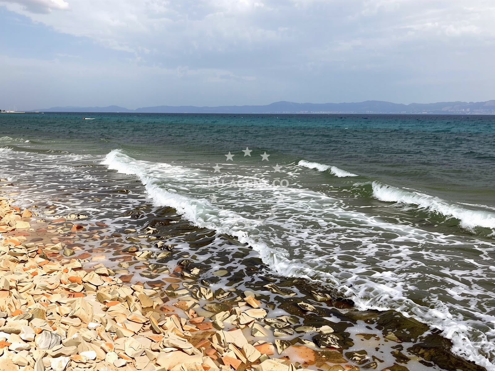 Beach facilities and surroundings at Mis beach in , Supetar