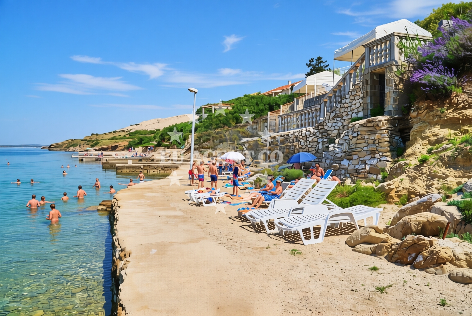 Shoreline and swimming area at Miškovići zapad, Miškovići (Pag) Beach in Miškovići zapad
