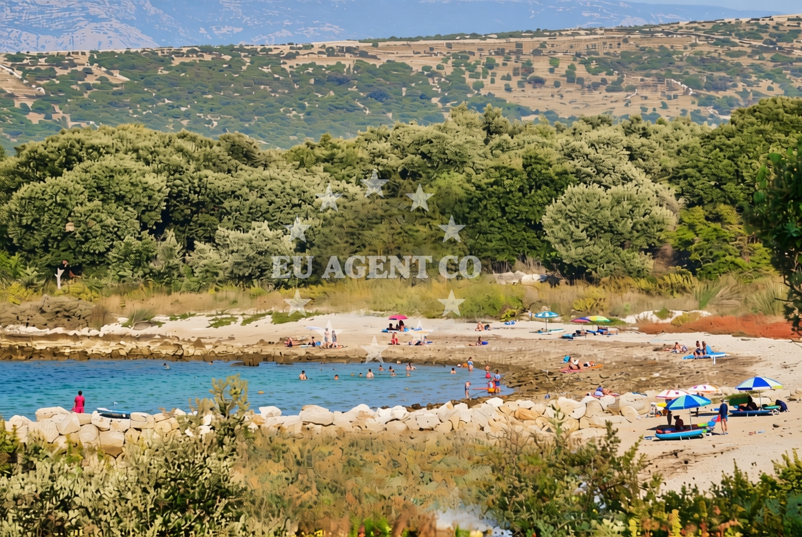 Shoreline and swimming area at Mišnjaci, Mandre (Pag) Beach in Mišnjaci