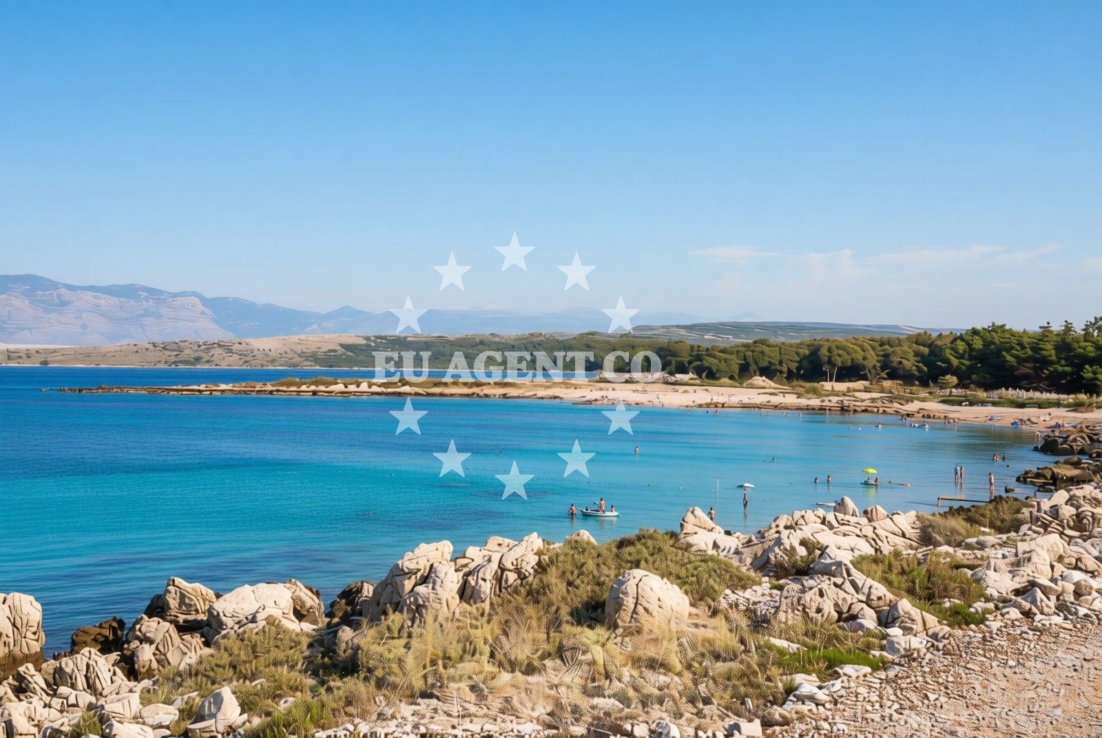 Overview of Mišnjak, Mandre (Pag) Beach in Mišnjak