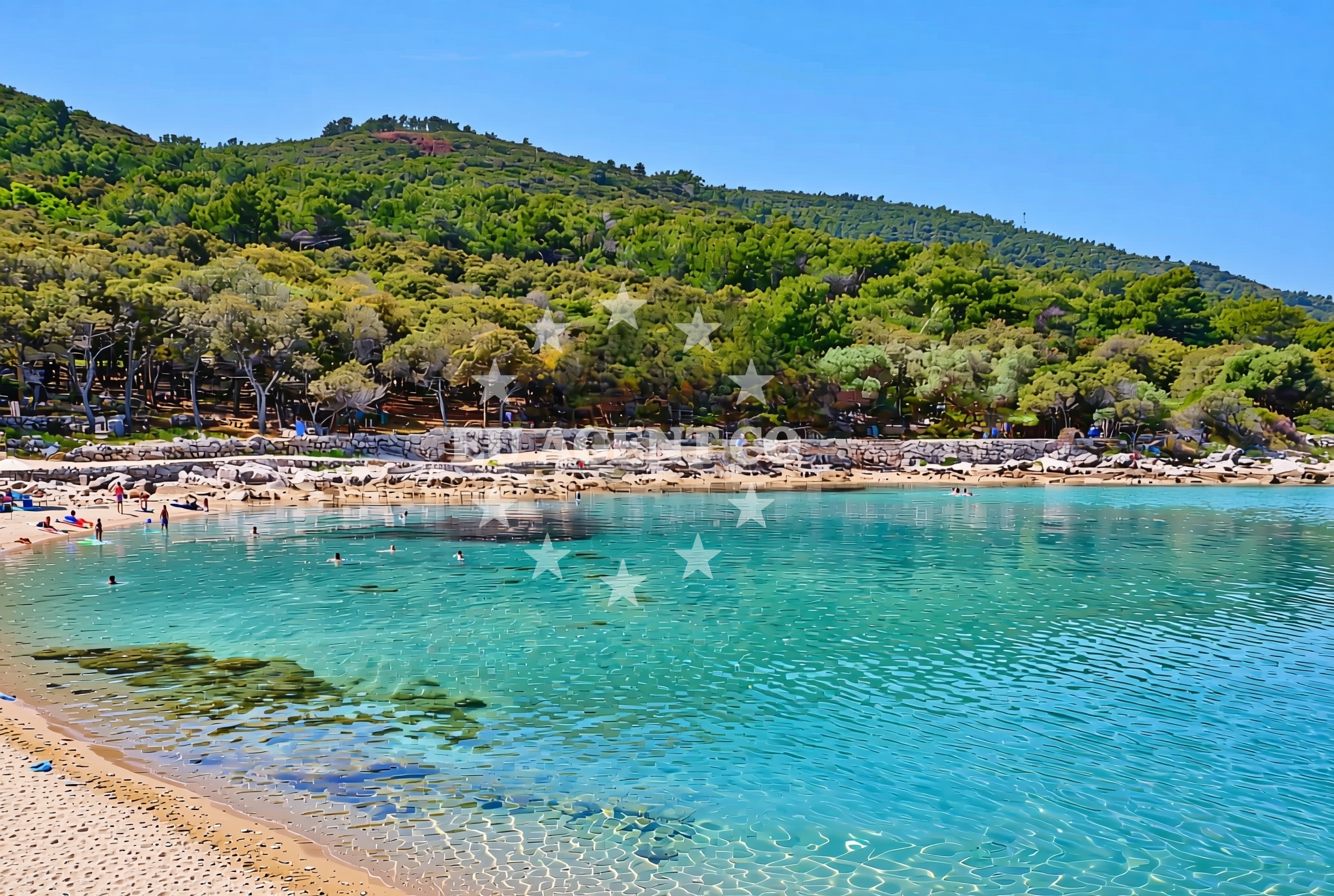 Beach facilities and surroundings at Mlaska (FKK), Sućuraj (Hvar) Beach in Mlaska (FKK)