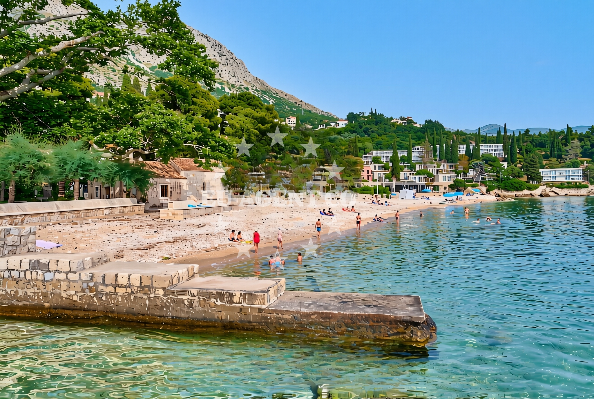 Overview of Mlini: beaches and coves (4) in Mlini