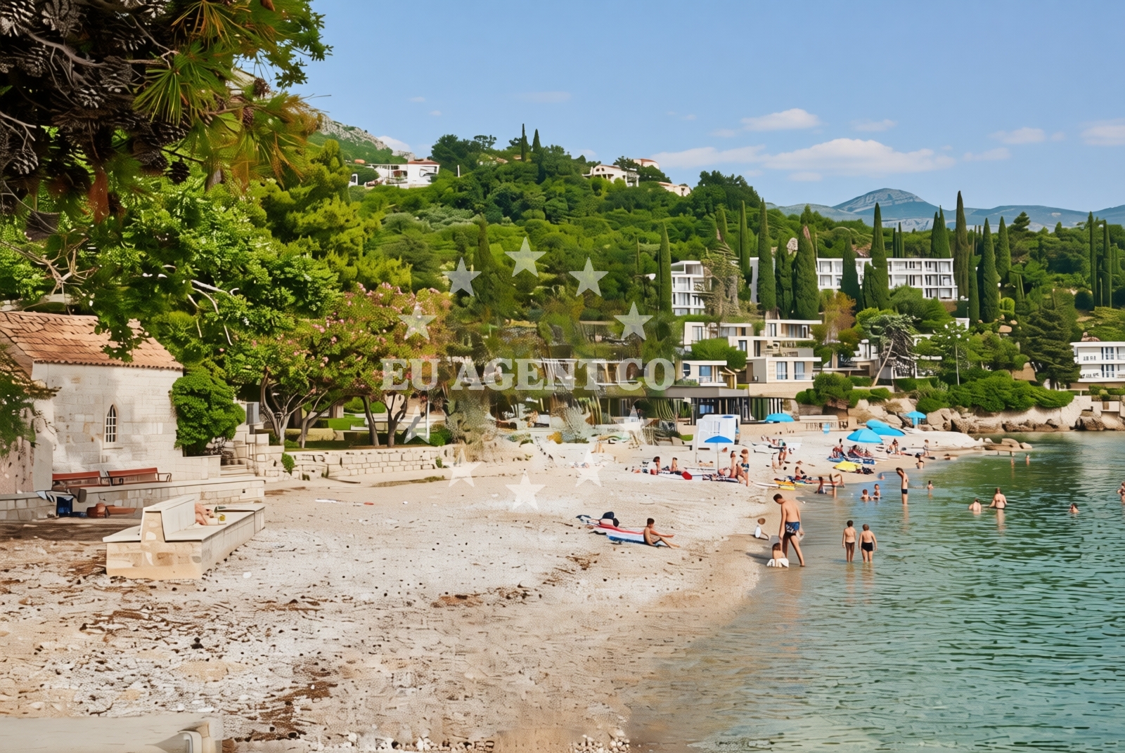 Shoreline and swimming area at Mlini: beaches and coves (4) in Mlini