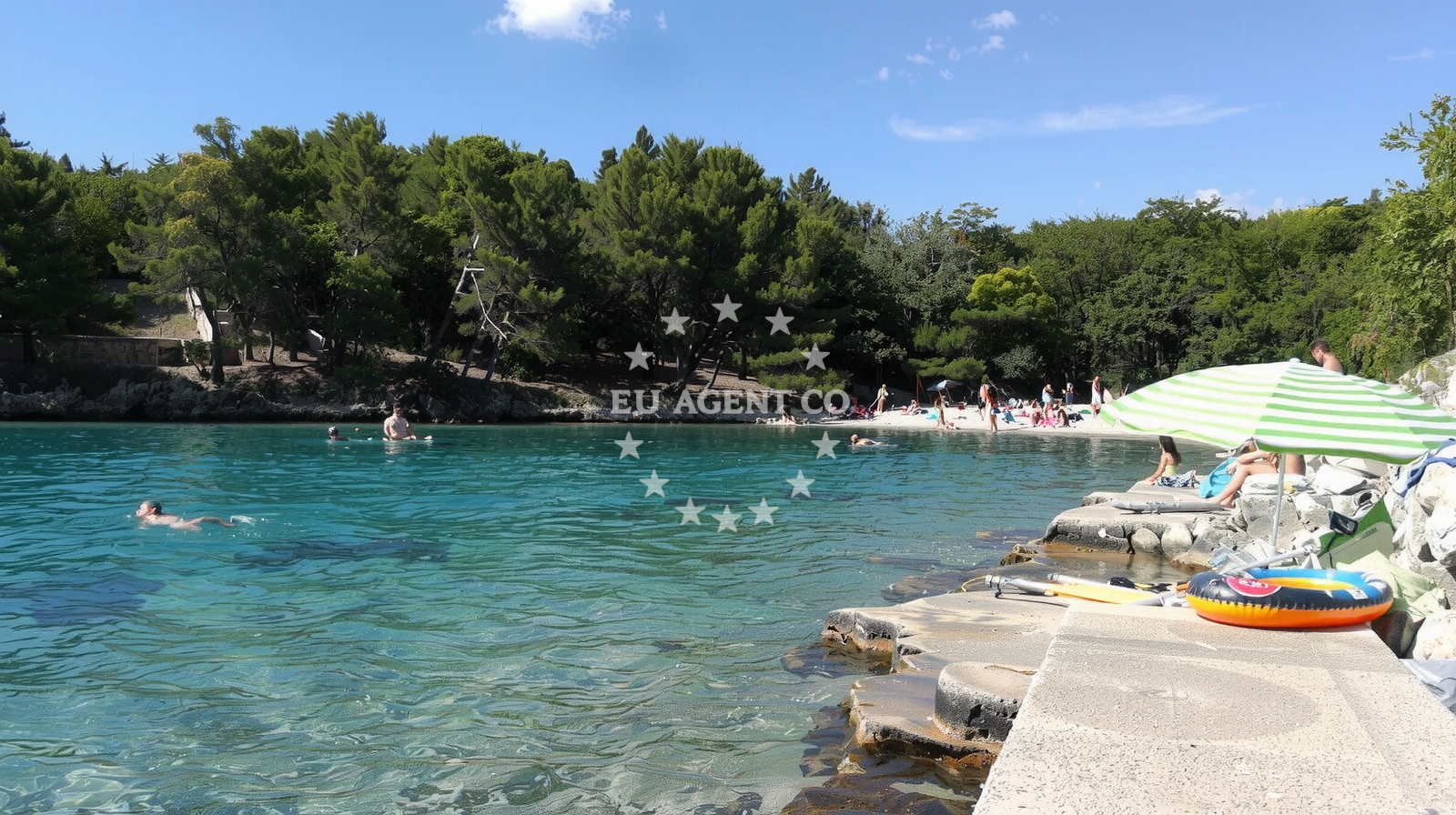 Beach facilities and surroundings at Mocca beach in Pava Žužića 26, Pinezići, Krk
