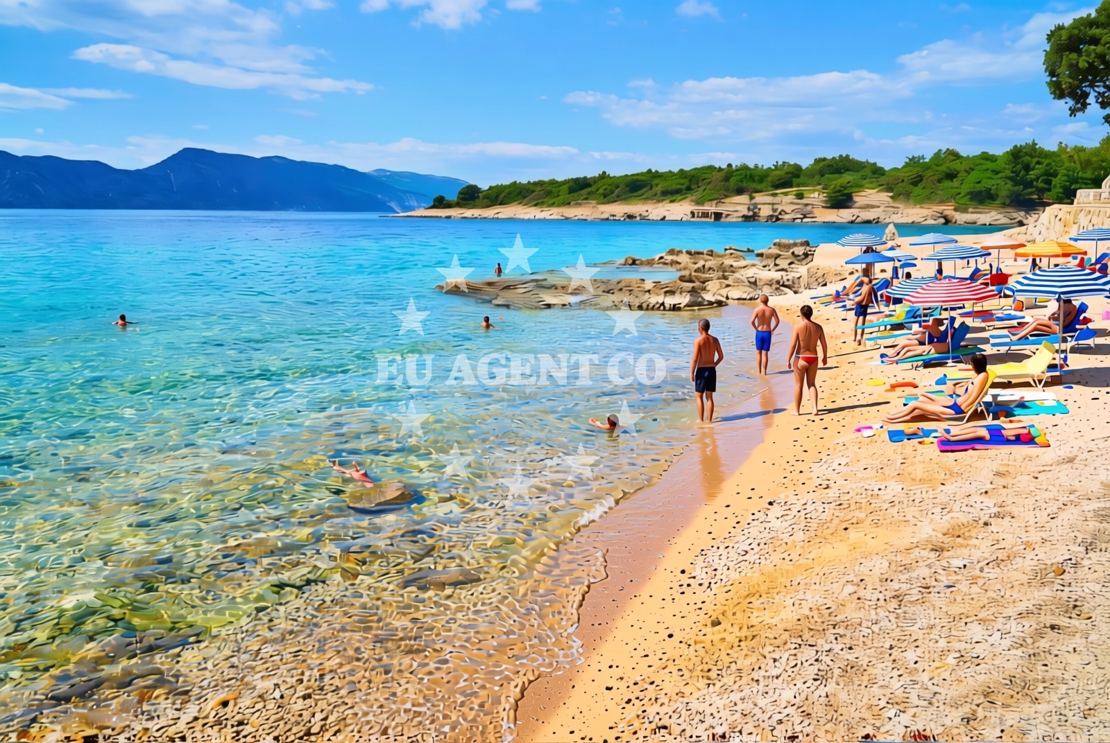 Overview of Mocca, Pinezići (Krk) Beach in Mocca