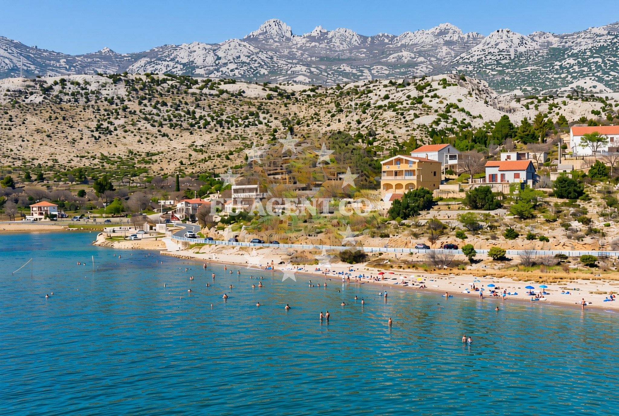 Beach facilities and surroundings at Modrič, Rovanjska Beach in Modrič