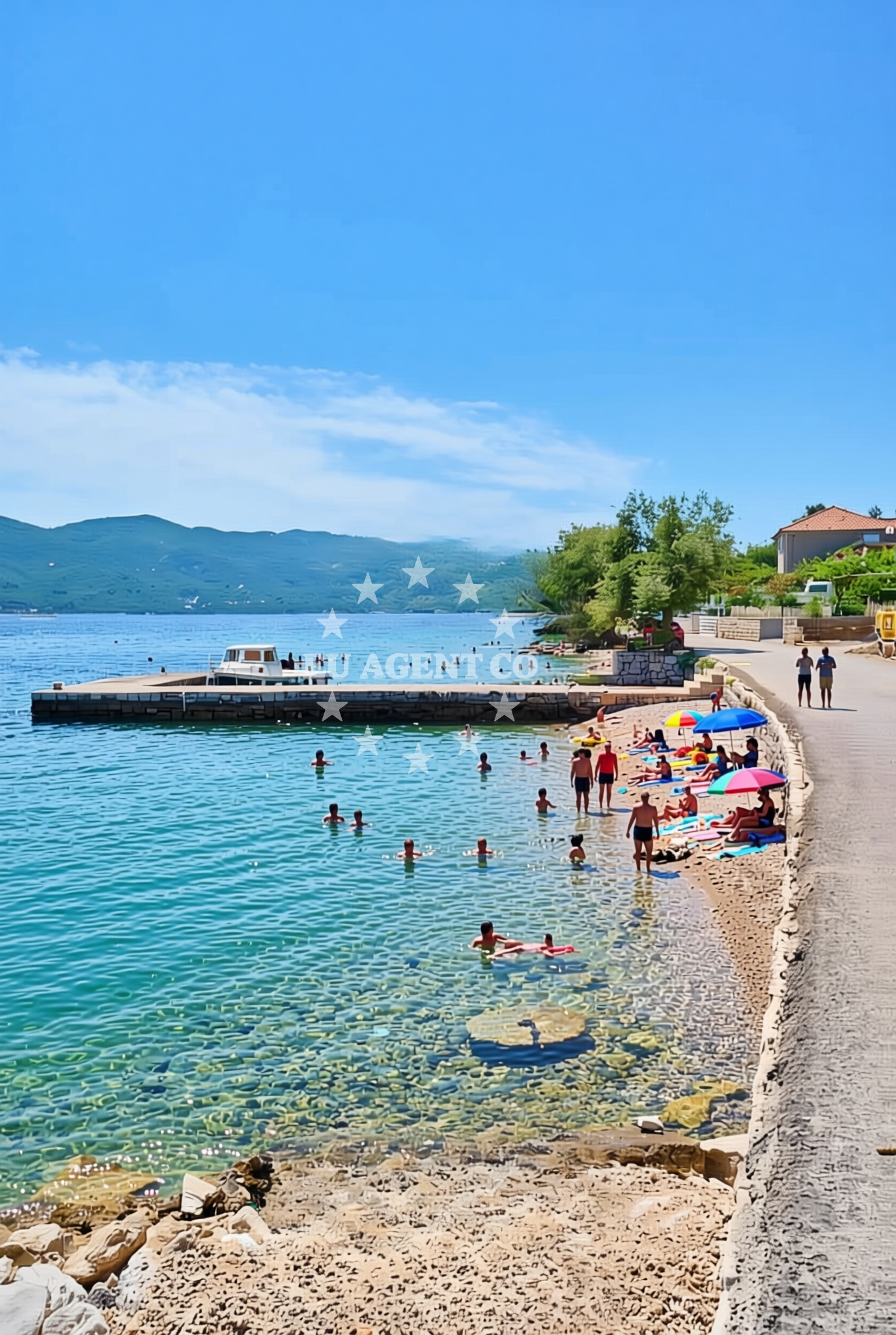 Sea and coastal view of Montun zapad, Viganj Beach in Montun zapad