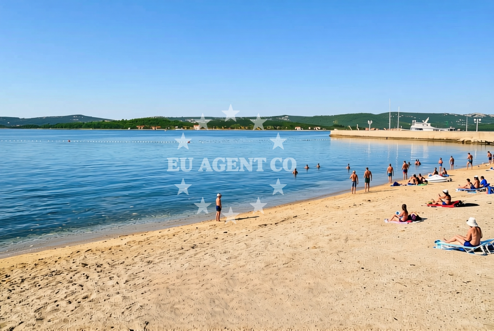 Sea and coastal view of Morovićka, Turanj Beach in Morovićka