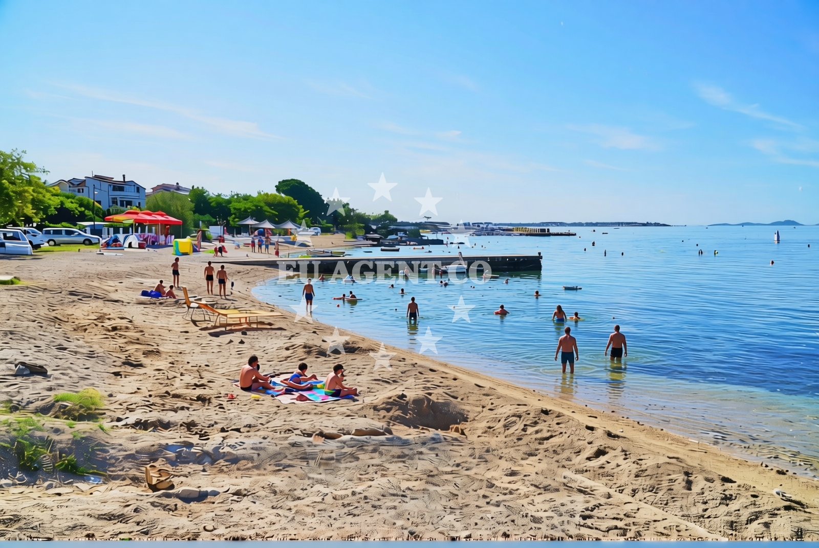 Beach facilities and surroundings at Morovićka, Turanj Beach in Morovićka