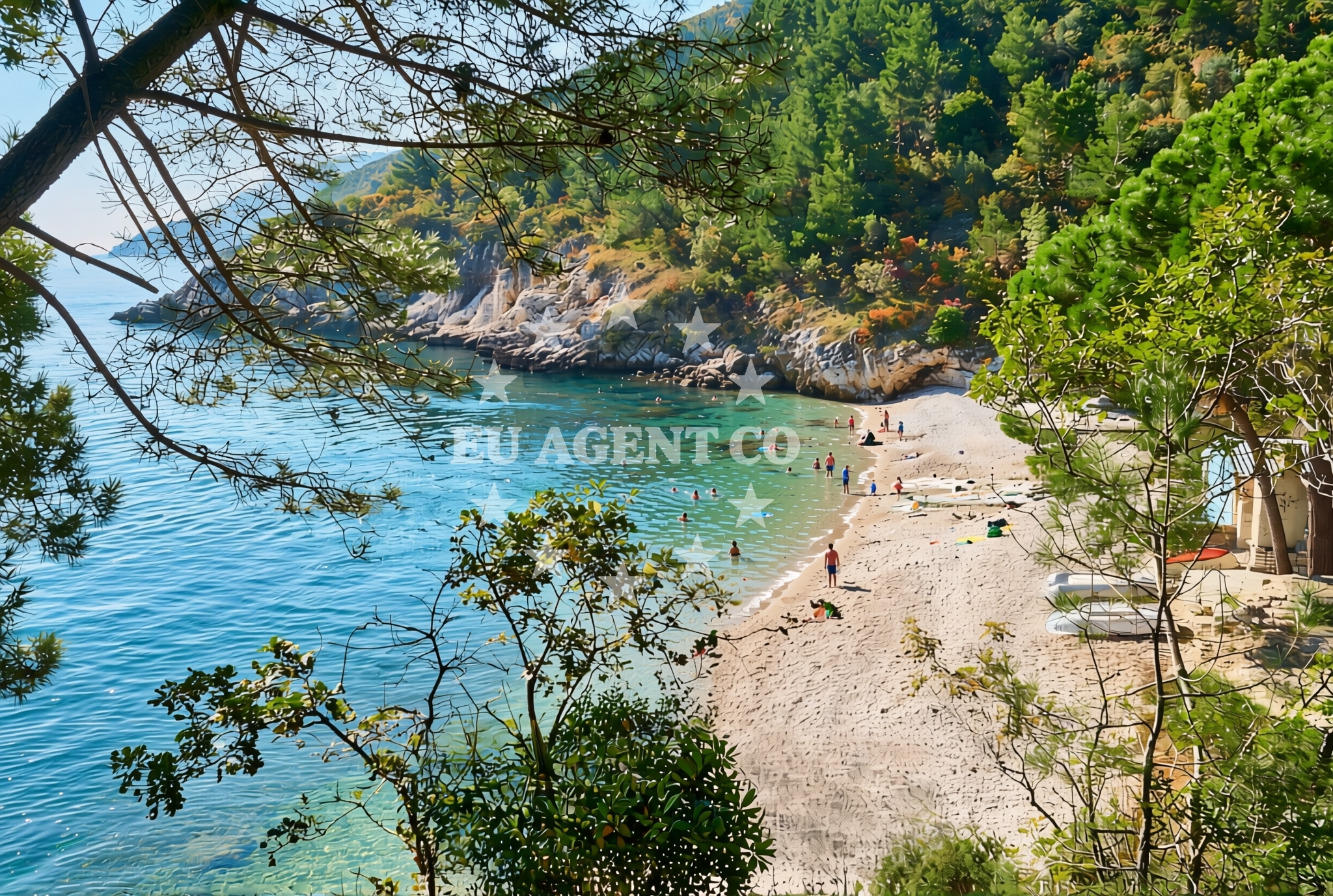 Overview of Mošćenice: beaches and coves (1) in Mošćenice