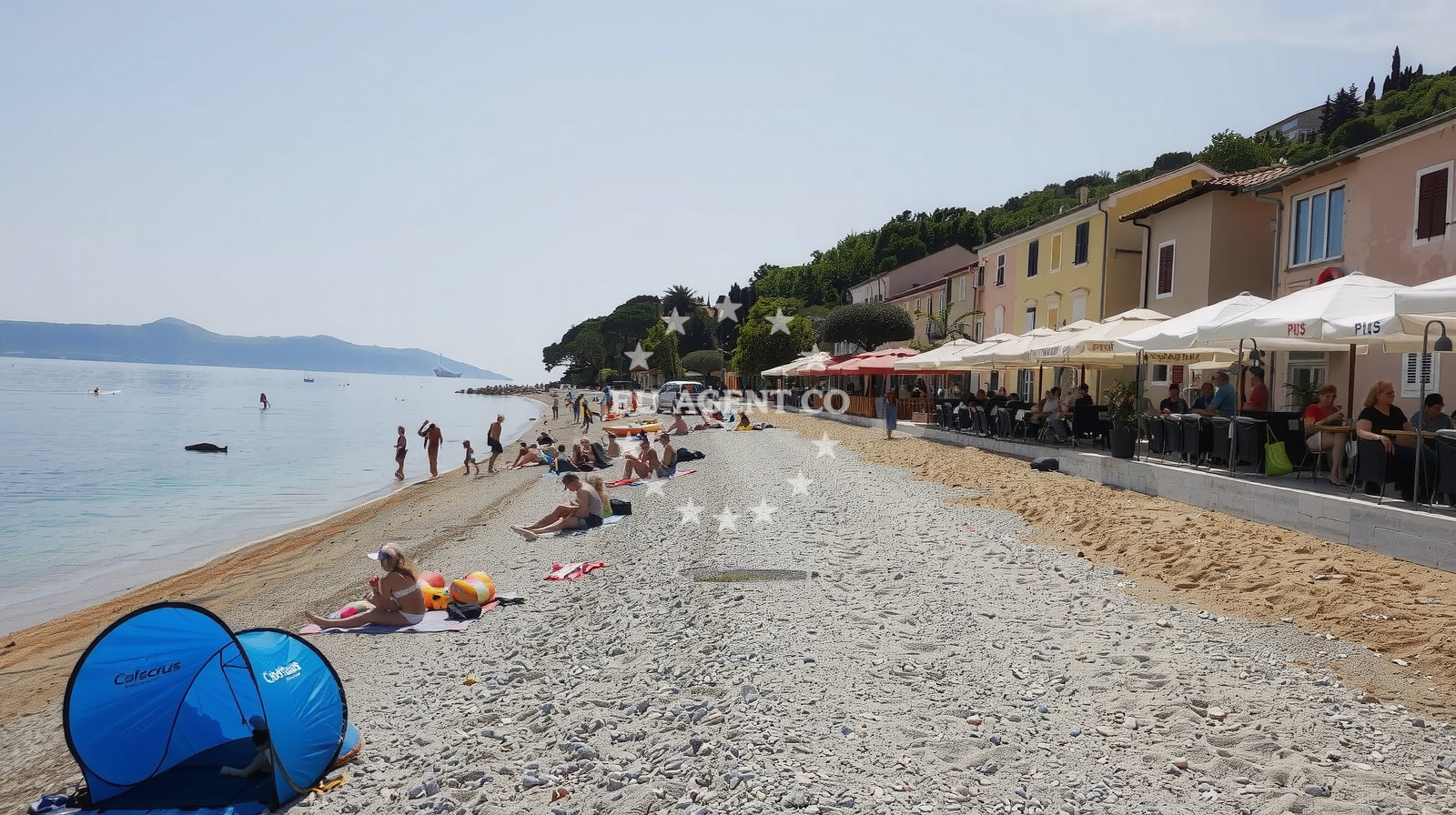 Shoreline and swimming area at Moscenicka beach in Stubište Sipar 1 1. kat, Mošćenička Draga