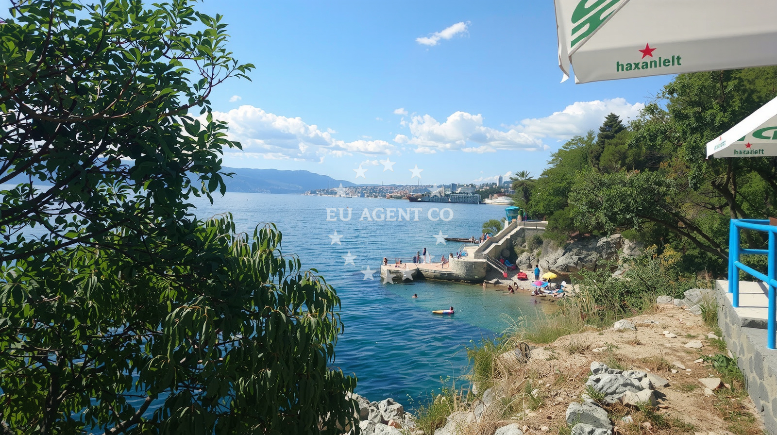 Sea and coastal view of Mosquito beach in Ulica Elvira Vrha 20, Rijeka