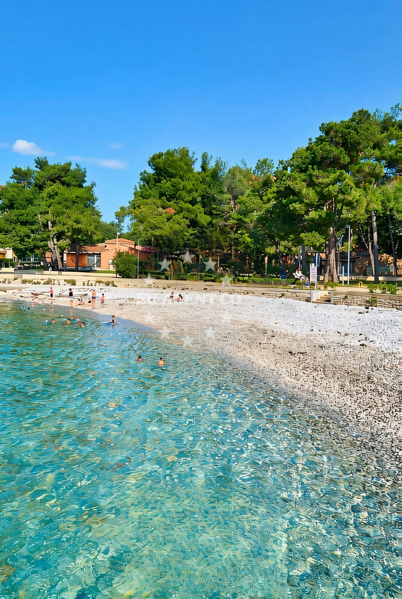 Sea and coastal view of Most, Monterol Beach in Most