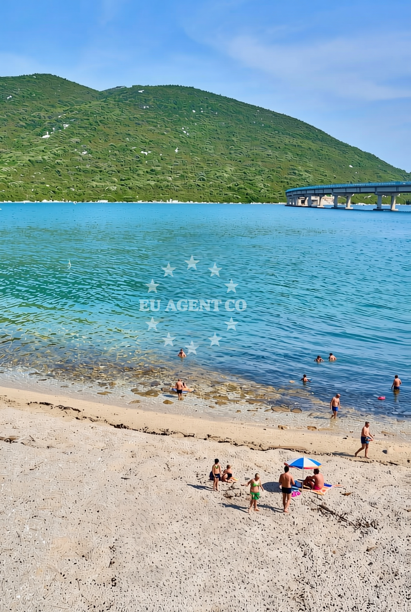 Shoreline and swimming area at Most, Stupa Beach in Most