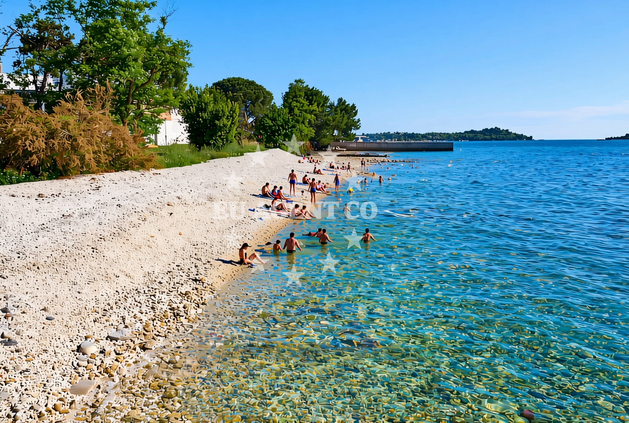 Overview of Most, Valbandon Beach in Most