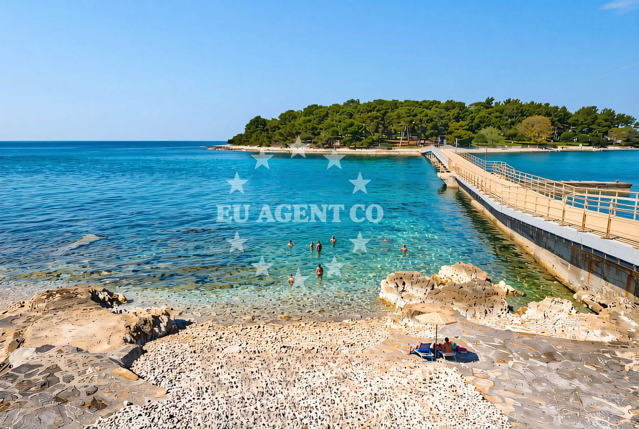 Overview of Most, Vrsar Beach in Most