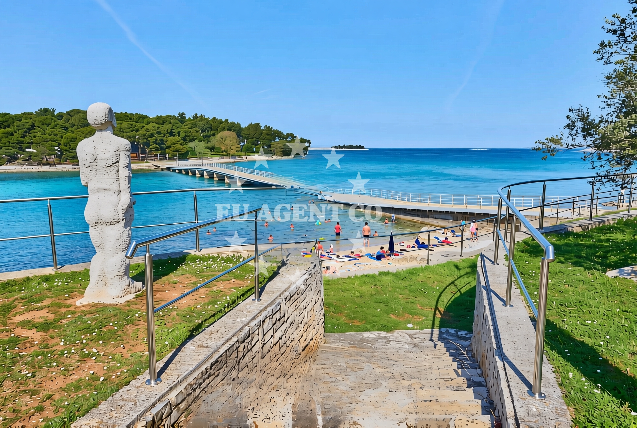 Shoreline and swimming area at Most, Vrsar Beach in Most
