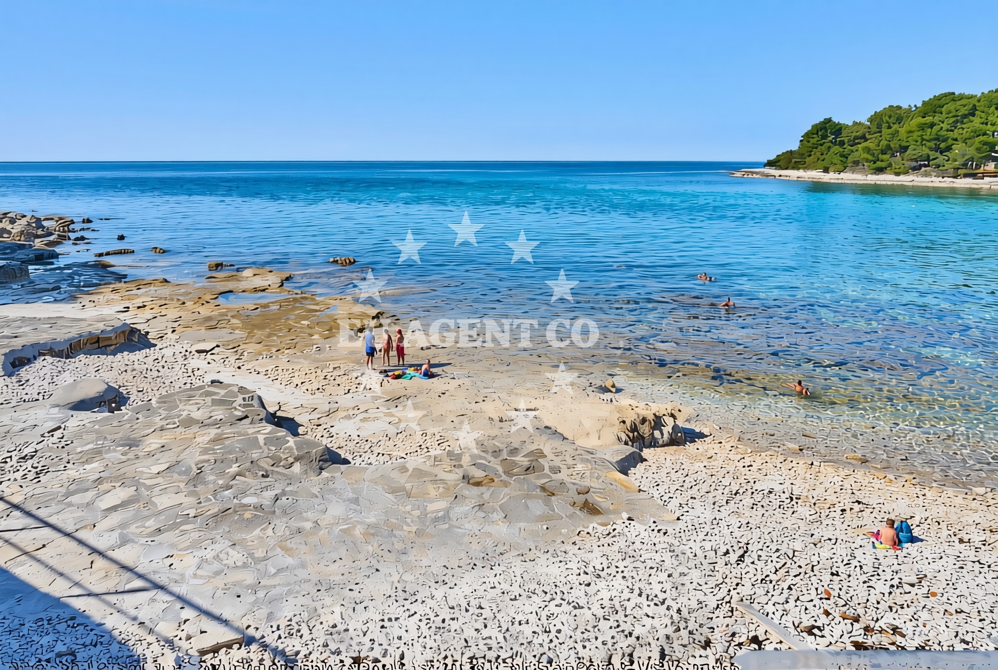 Beach facilities and surroundings at Most, Vrsar Beach in Most