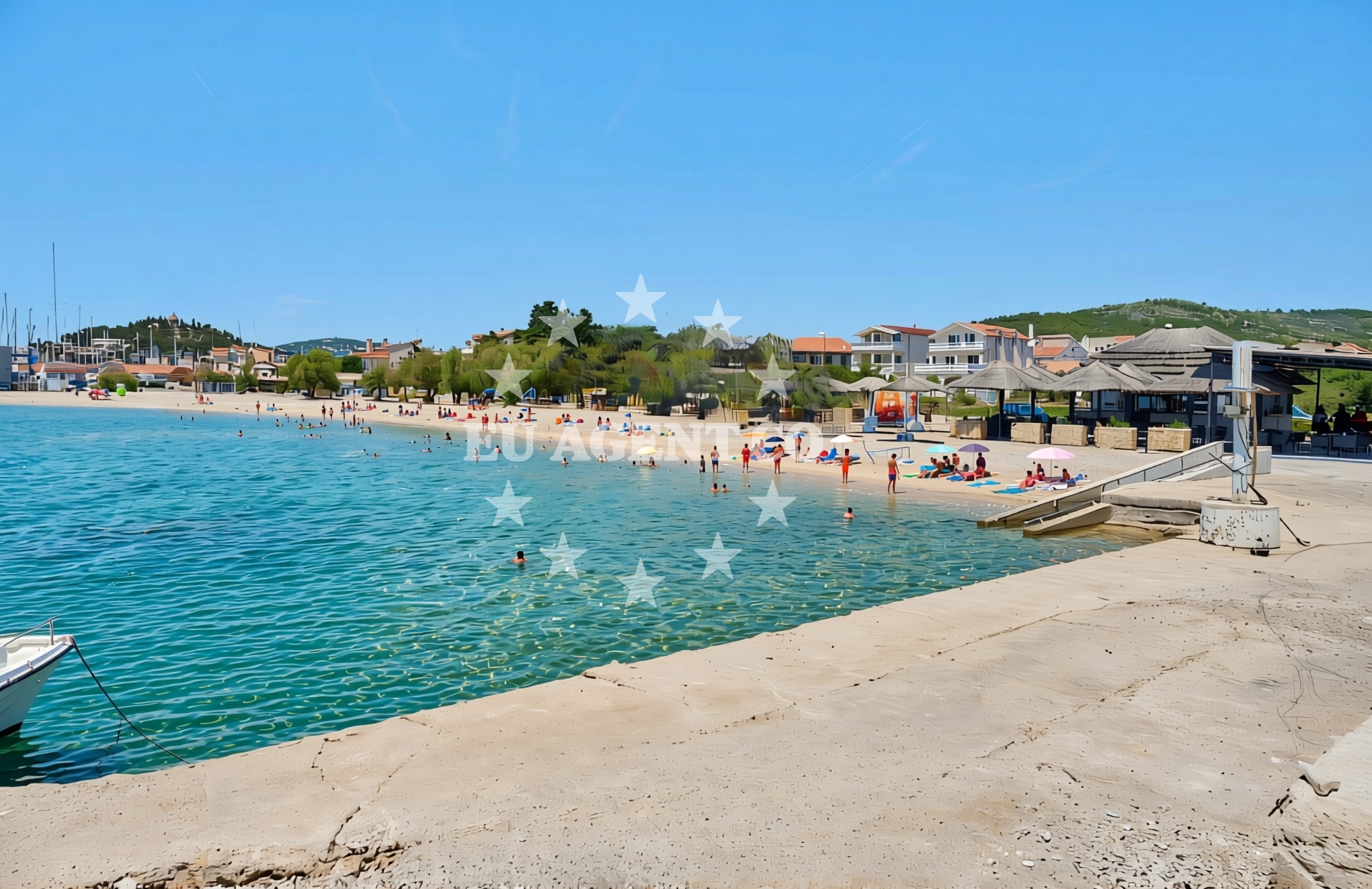 Shoreline and swimming area at Movie Resort, Tribunj Beach in Movie Resort