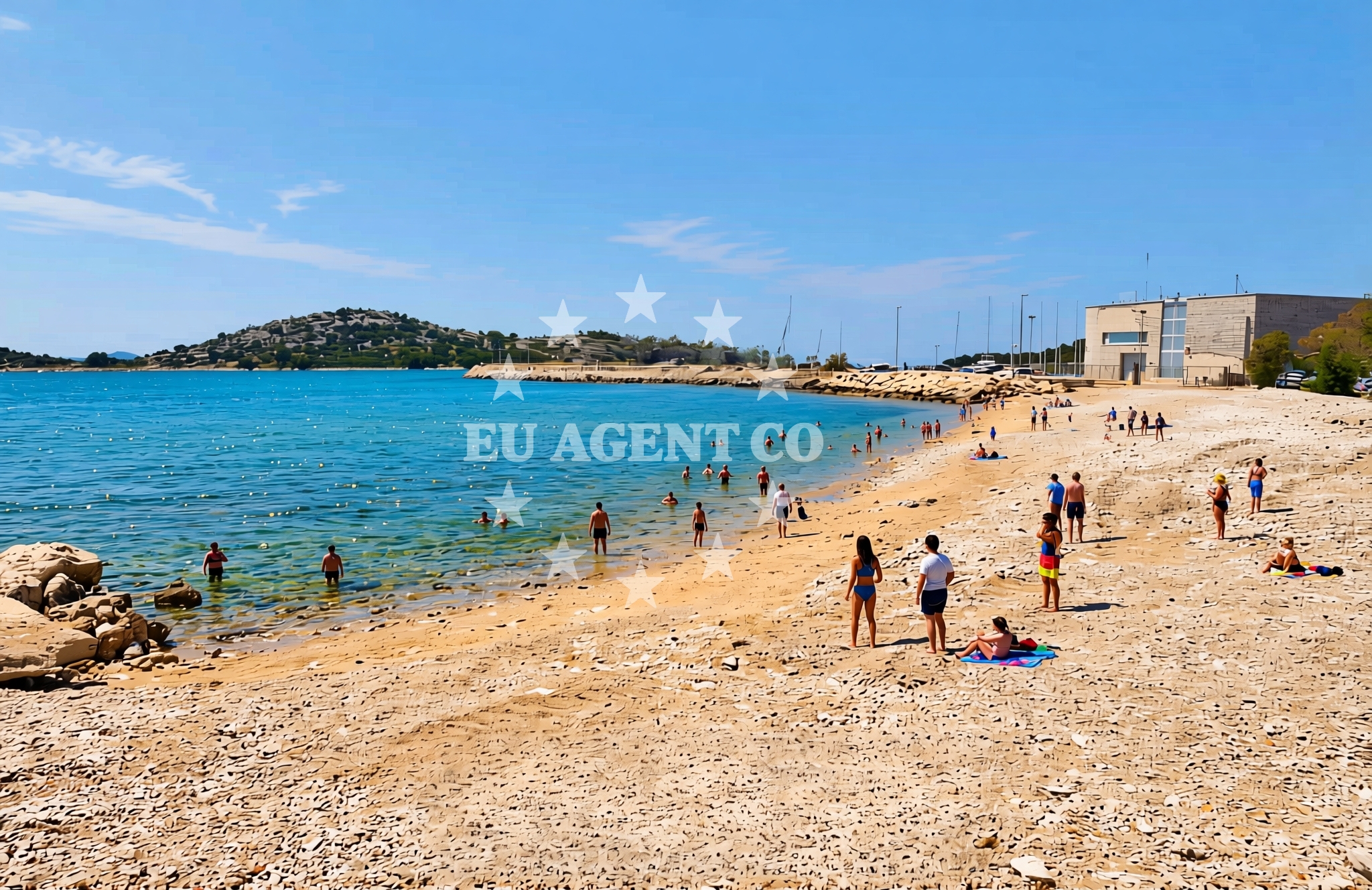 Beach facilities and surroundings at Movie Resort, Tribunj Beach in Movie Resort