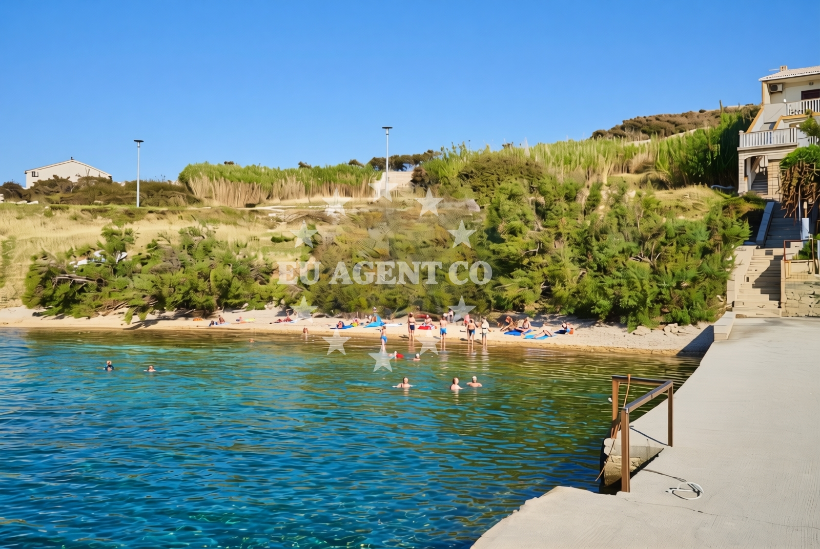 Sea and coastal view of Mrka punta istok, Metajna (Pag) Beach in Mrka punta istok