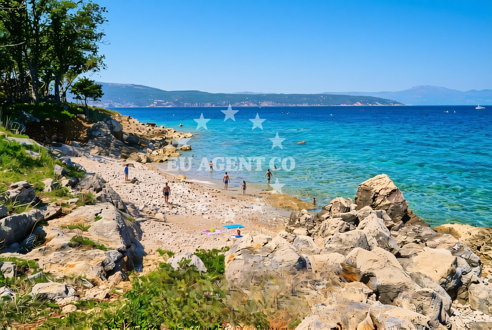 Overview of Mršićeva istok, Milohnići (Krk) Beach in Mršićeva istok
