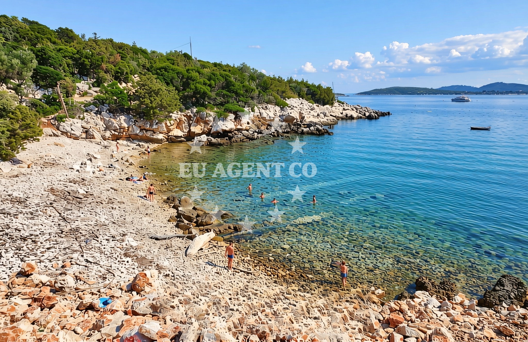Overview of Mrtvaška, Veli Lošinj (Lošinj) Beach in Mrtvaška