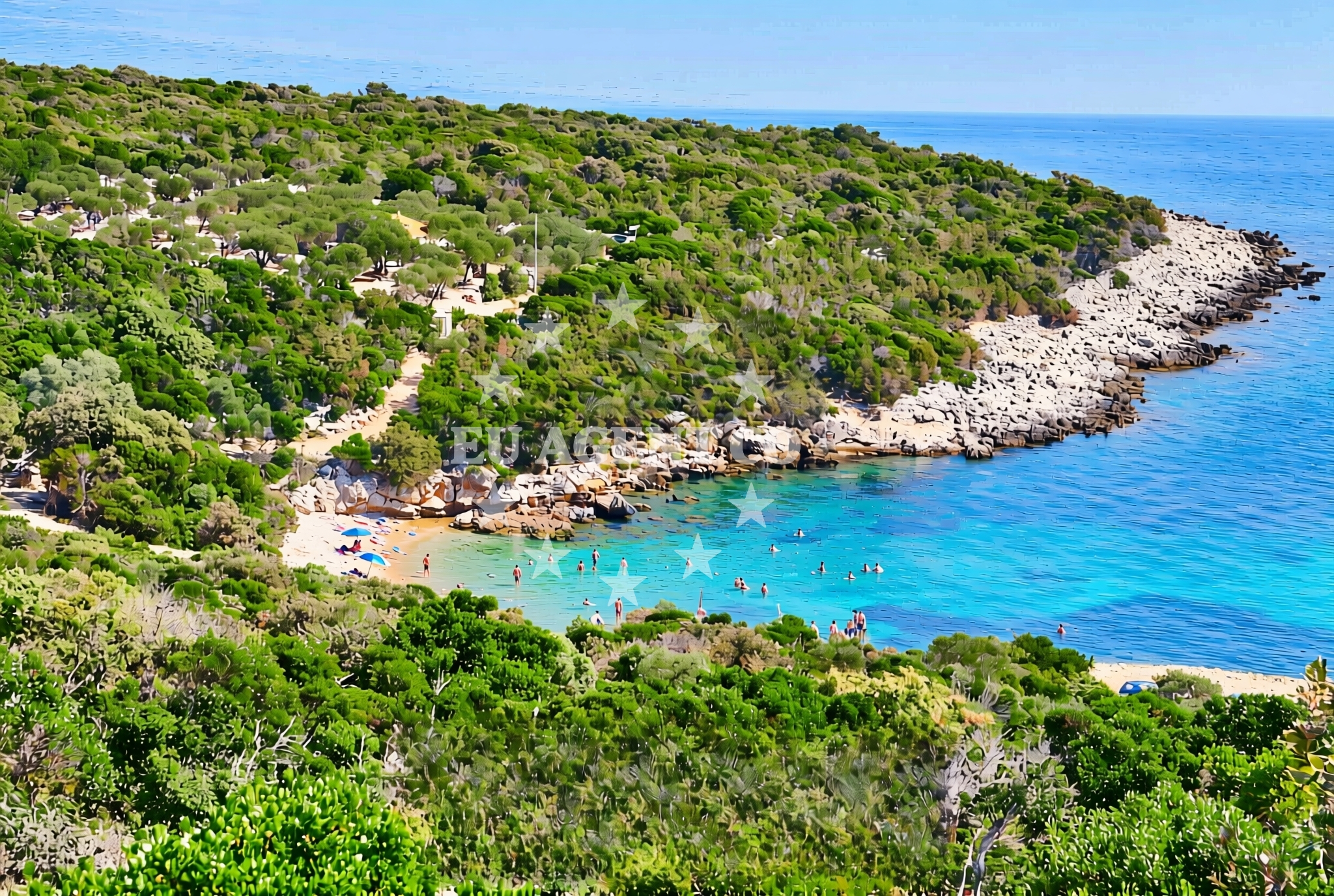 Sea and coastal view of Mrtvaška, Veli Lošinj (Lošinj) Beach in Mrtvaška