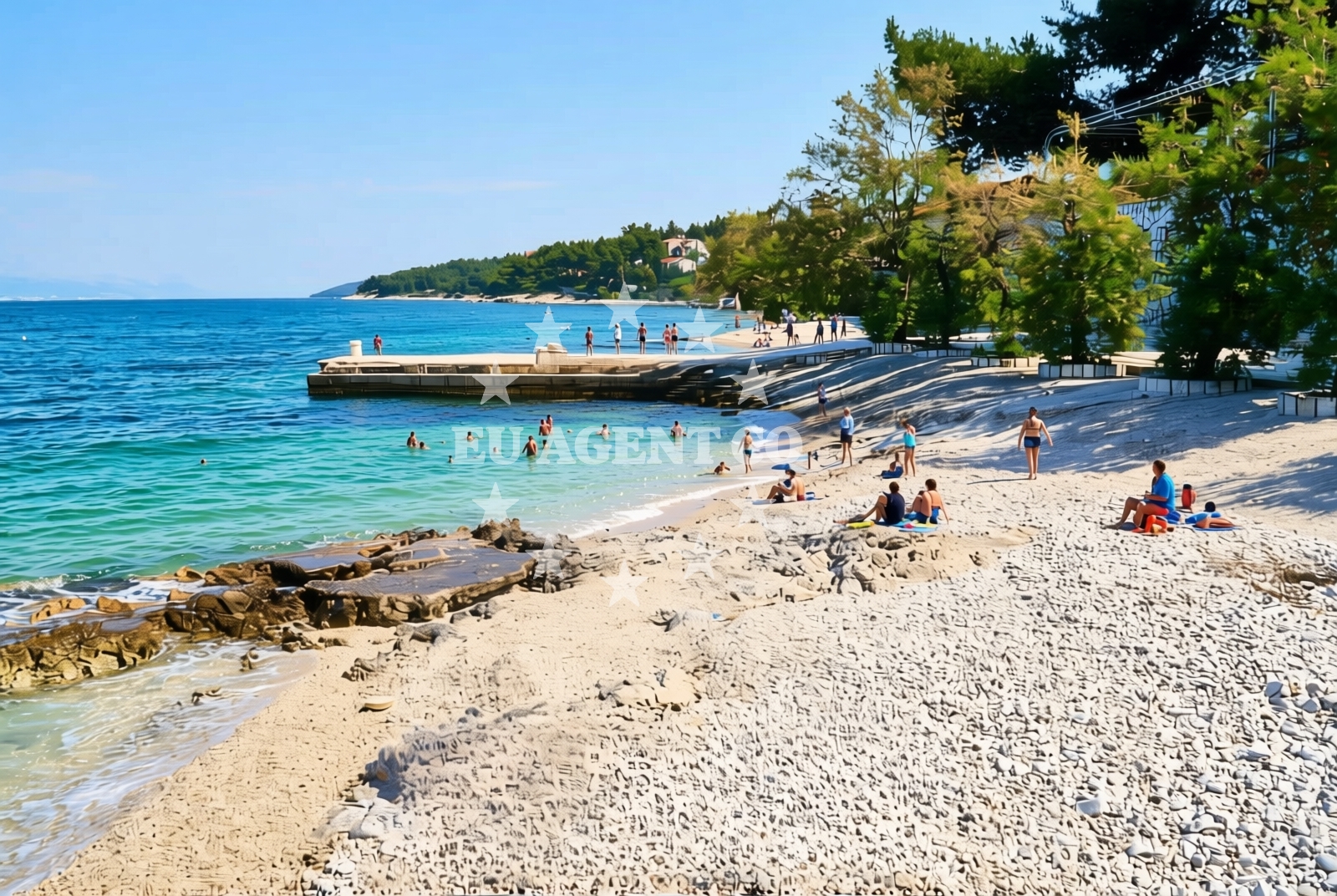 Shoreline and swimming area at Mržodel, Slatine (Čiovo) Beach in Mržodel