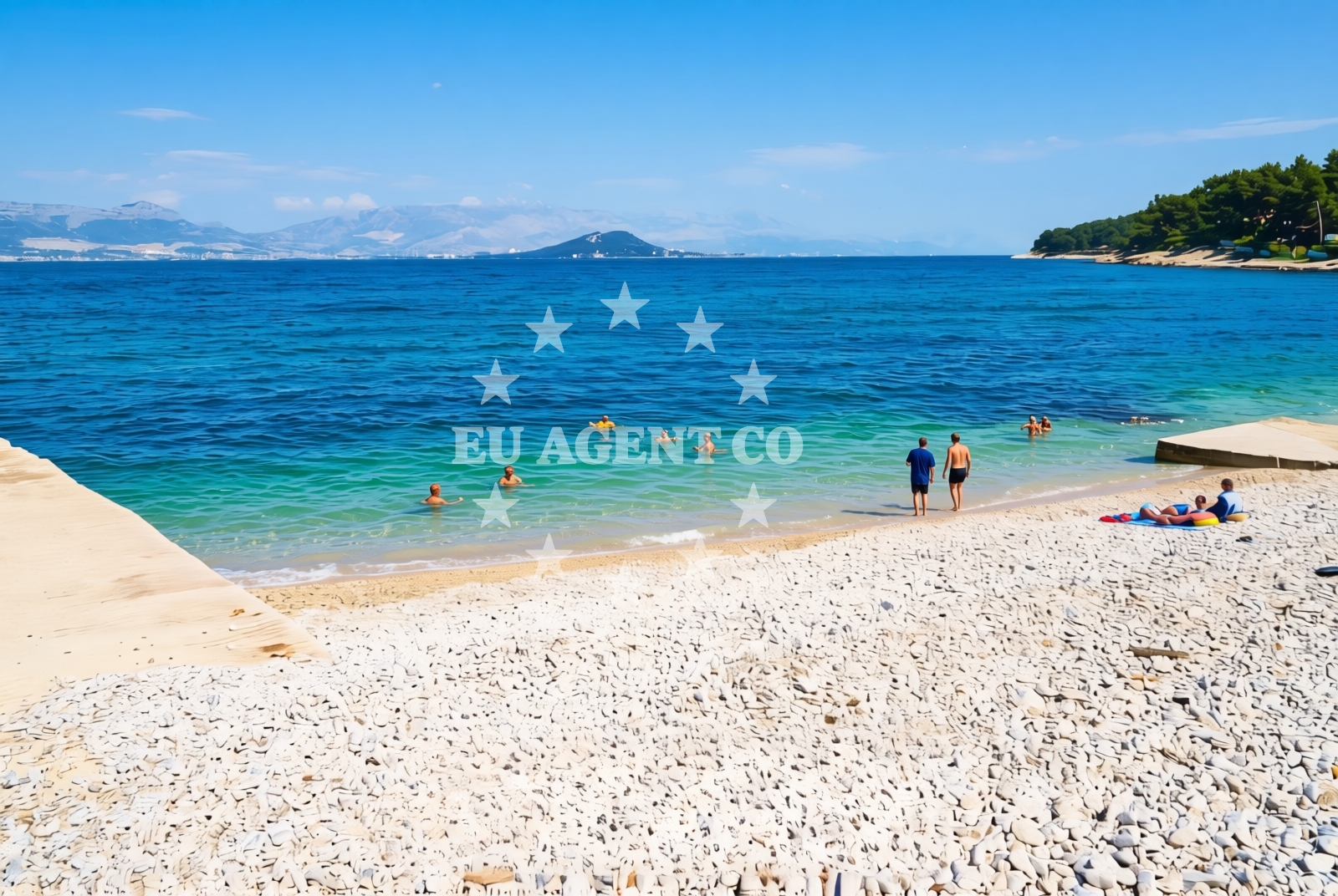 Sea and coastal view of Mržodel, Slatine (Čiovo) Beach in Mržodel