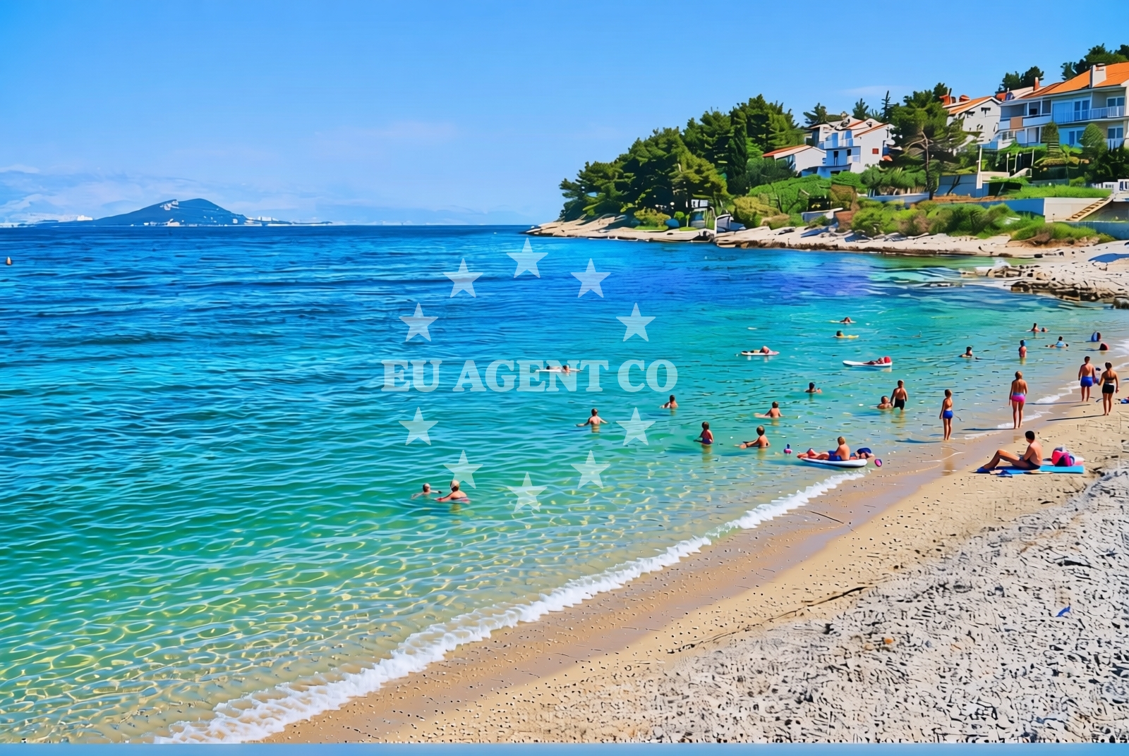 Beach facilities and surroundings at Mržodel, Slatine (Čiovo) Beach in Mržodel