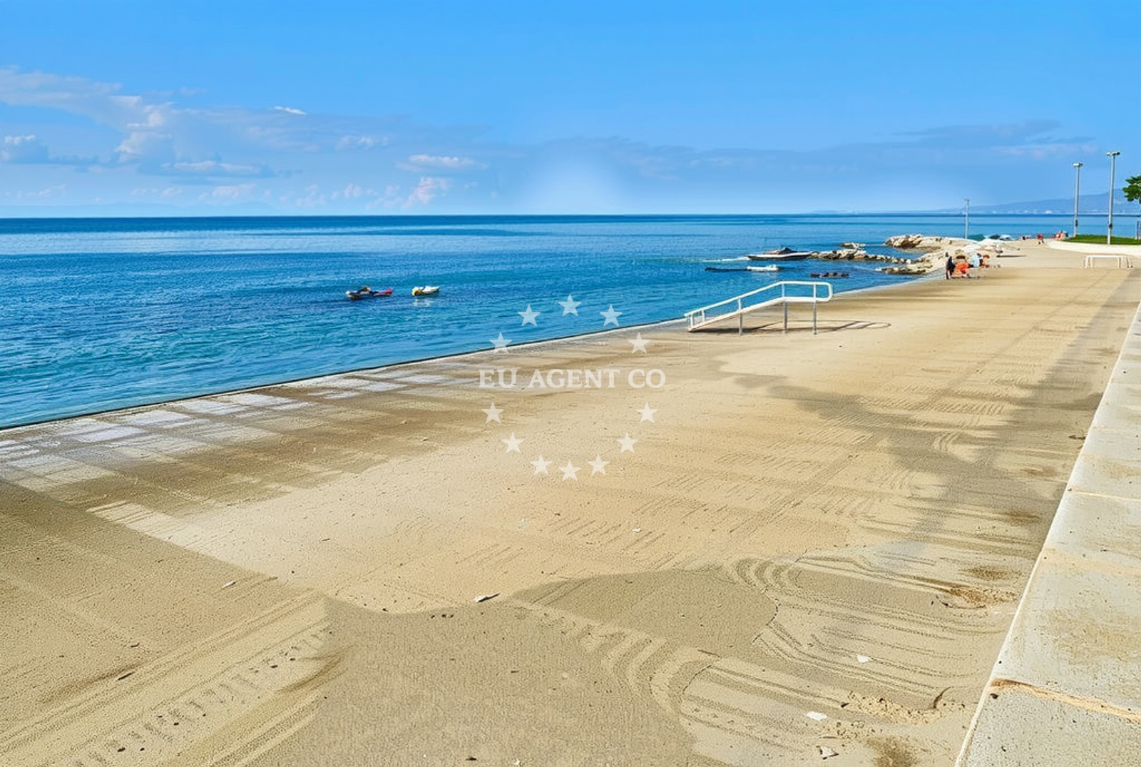 Sea and coastal view of Muđela jug, Umag Beach in Muđela jug