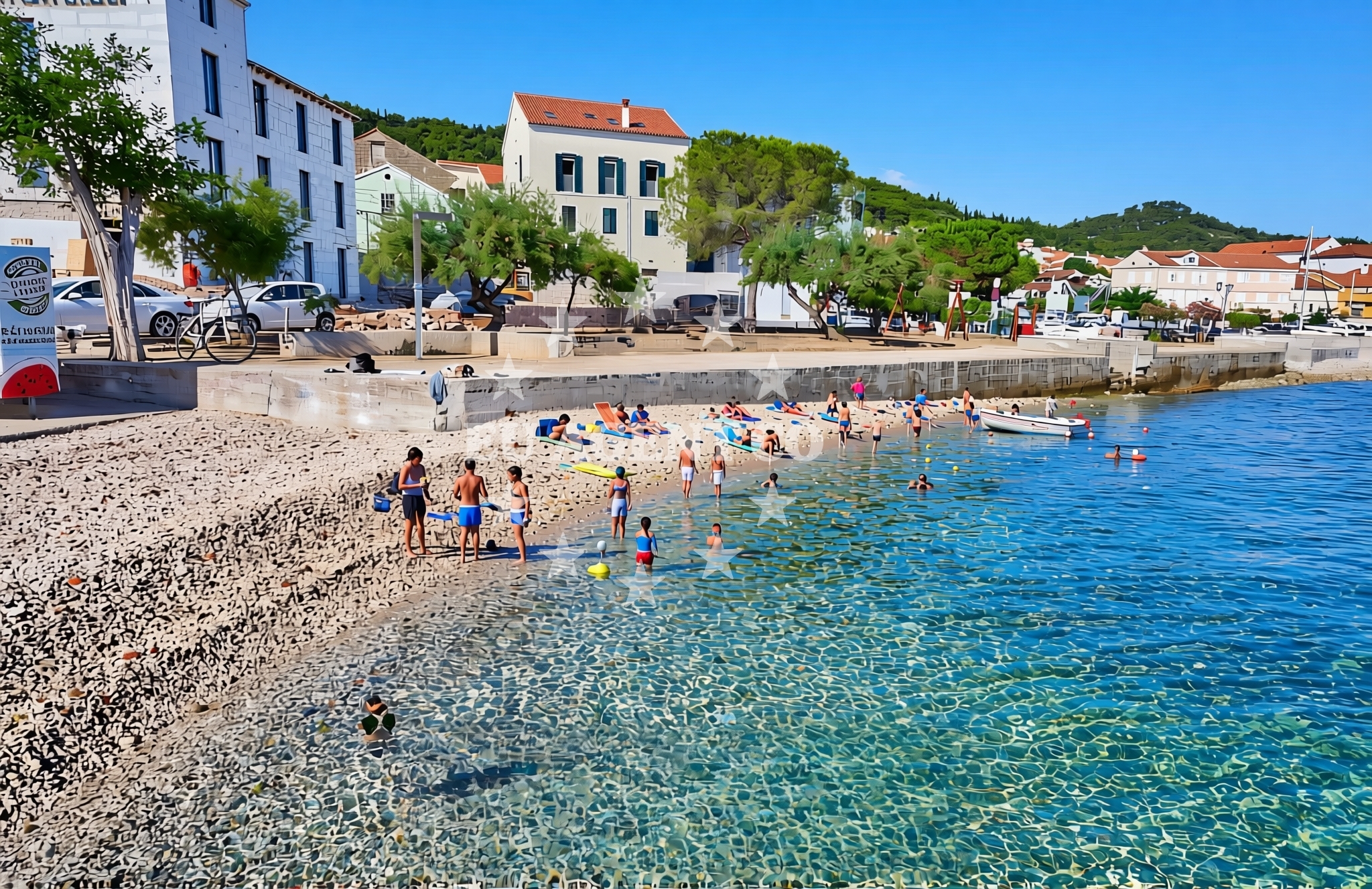 Overview of Mul, Preko (Ugljan) Beach in Mul