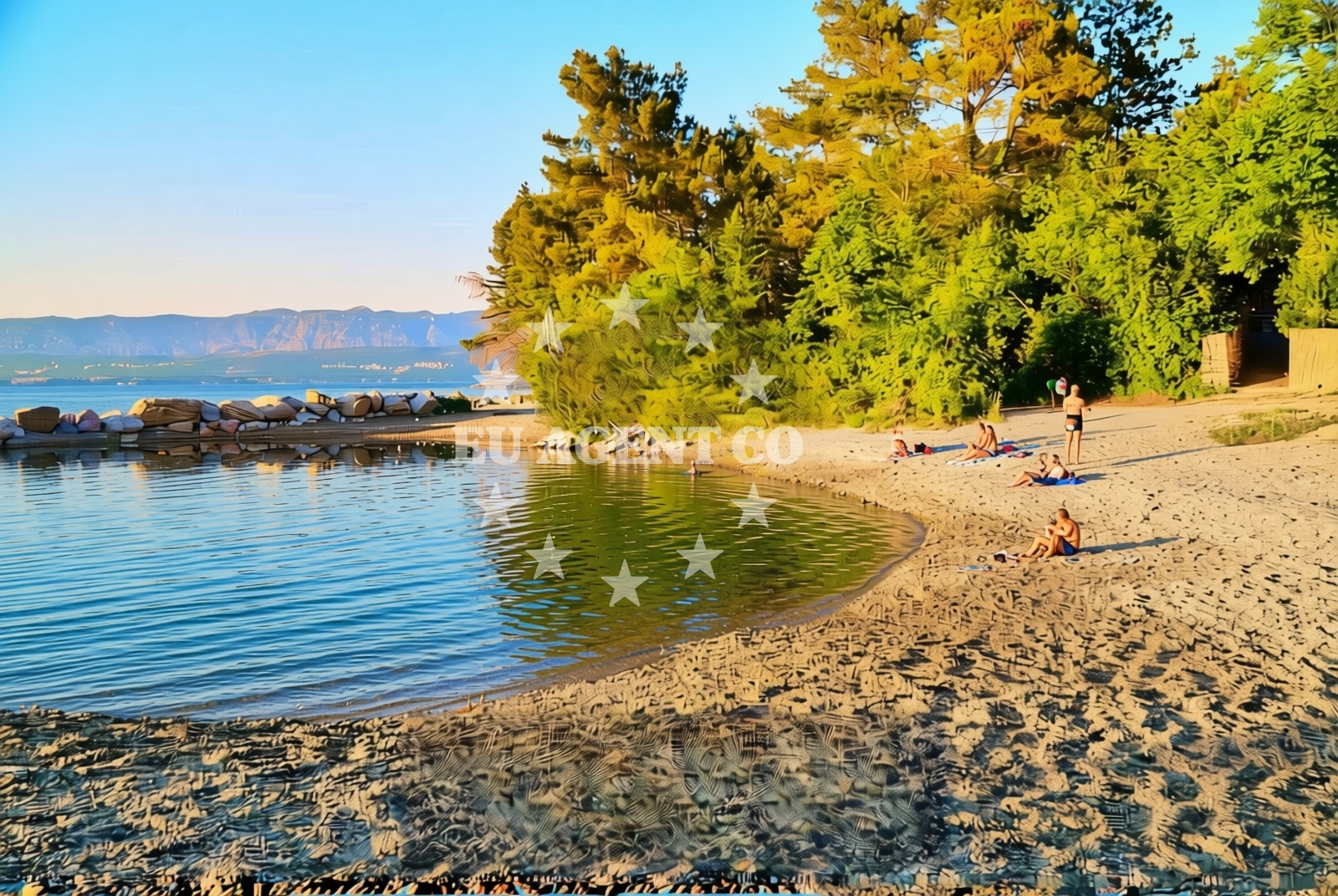 Overview of Mul, Soline (Dobrinj) (Krk) Beach in Mul