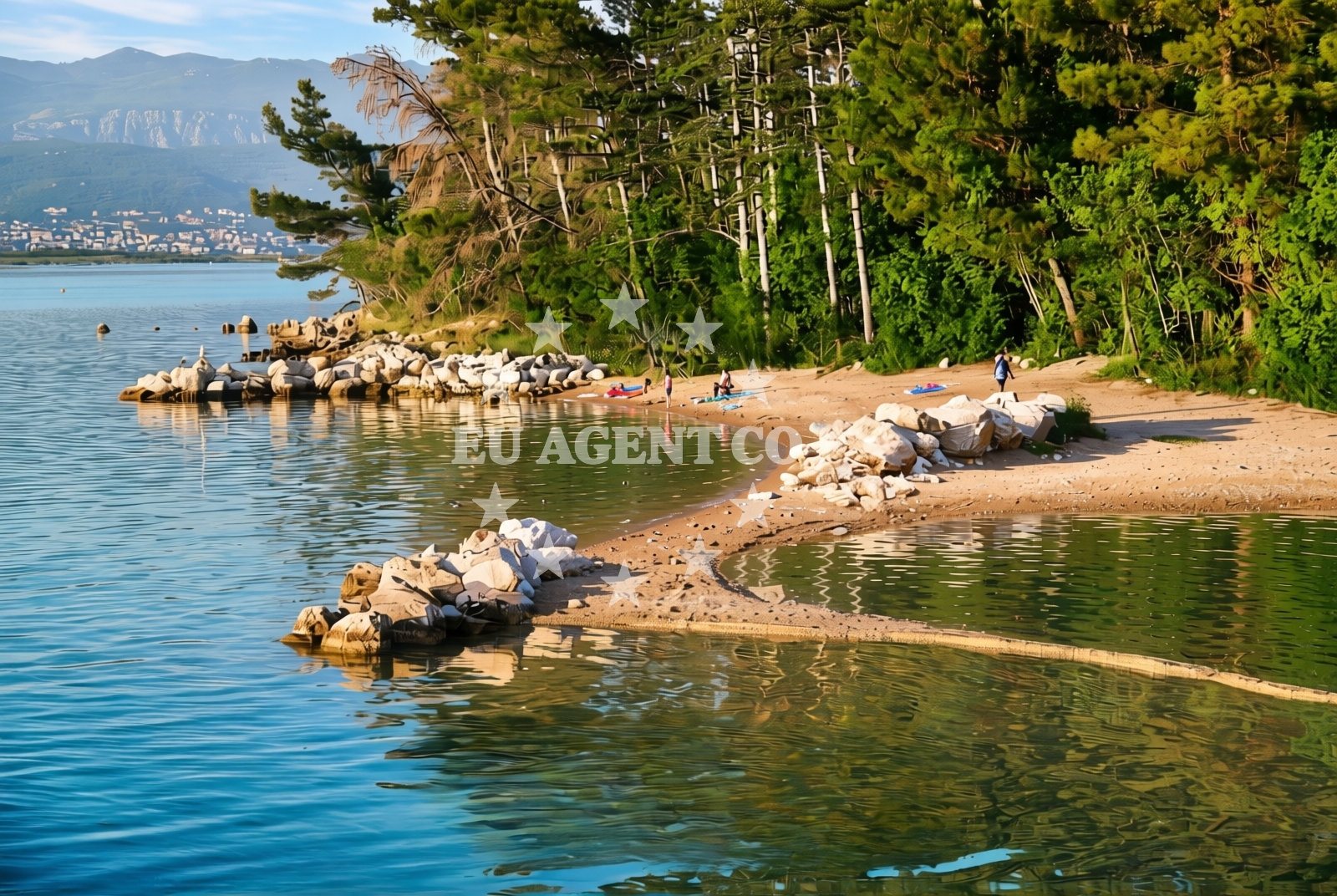 Sea and coastal view of Mul, Soline (Dobrinj) (Krk) Beach in Mul