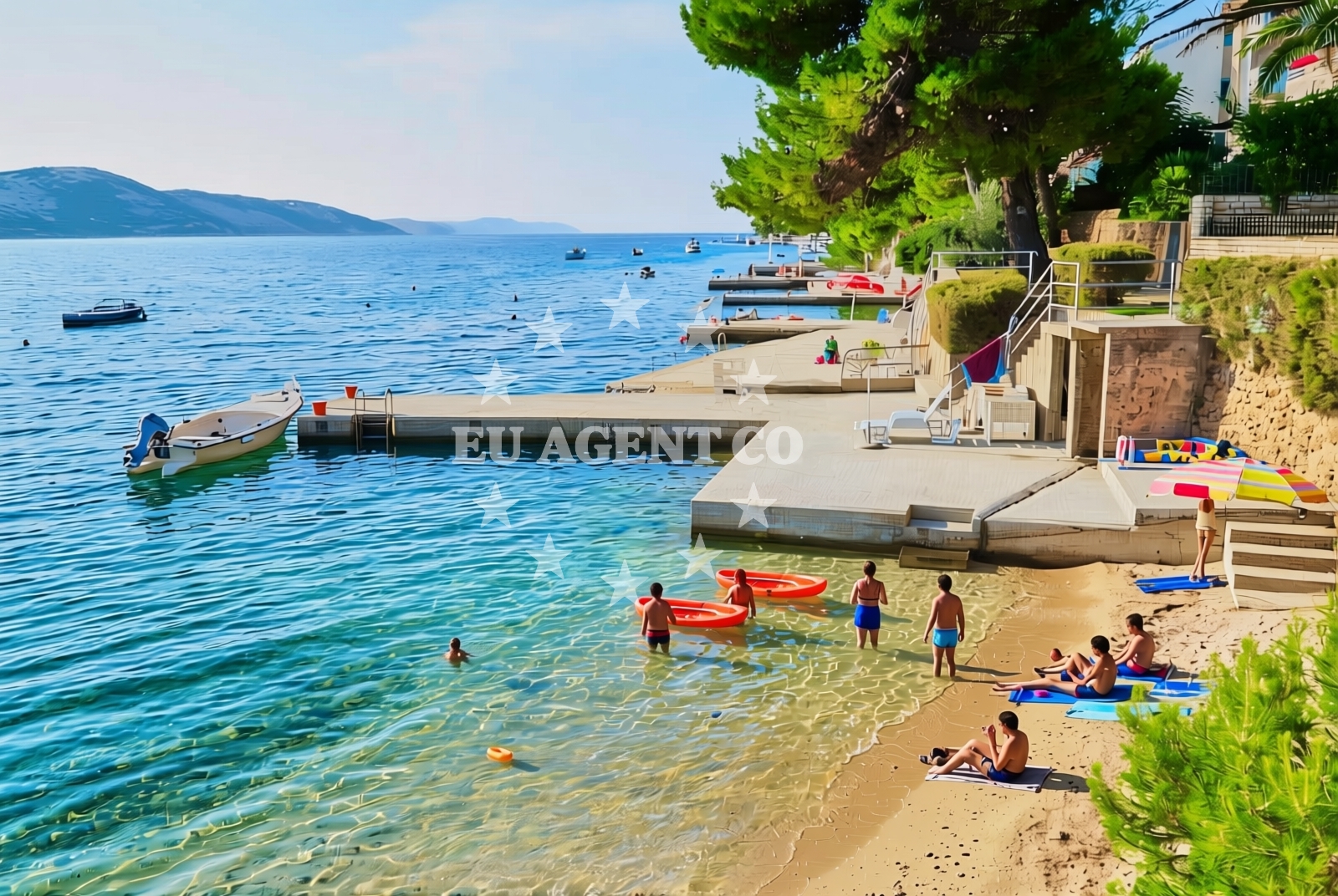 Overview of Mul, Stara Novalja (Pag) Beach in Mul