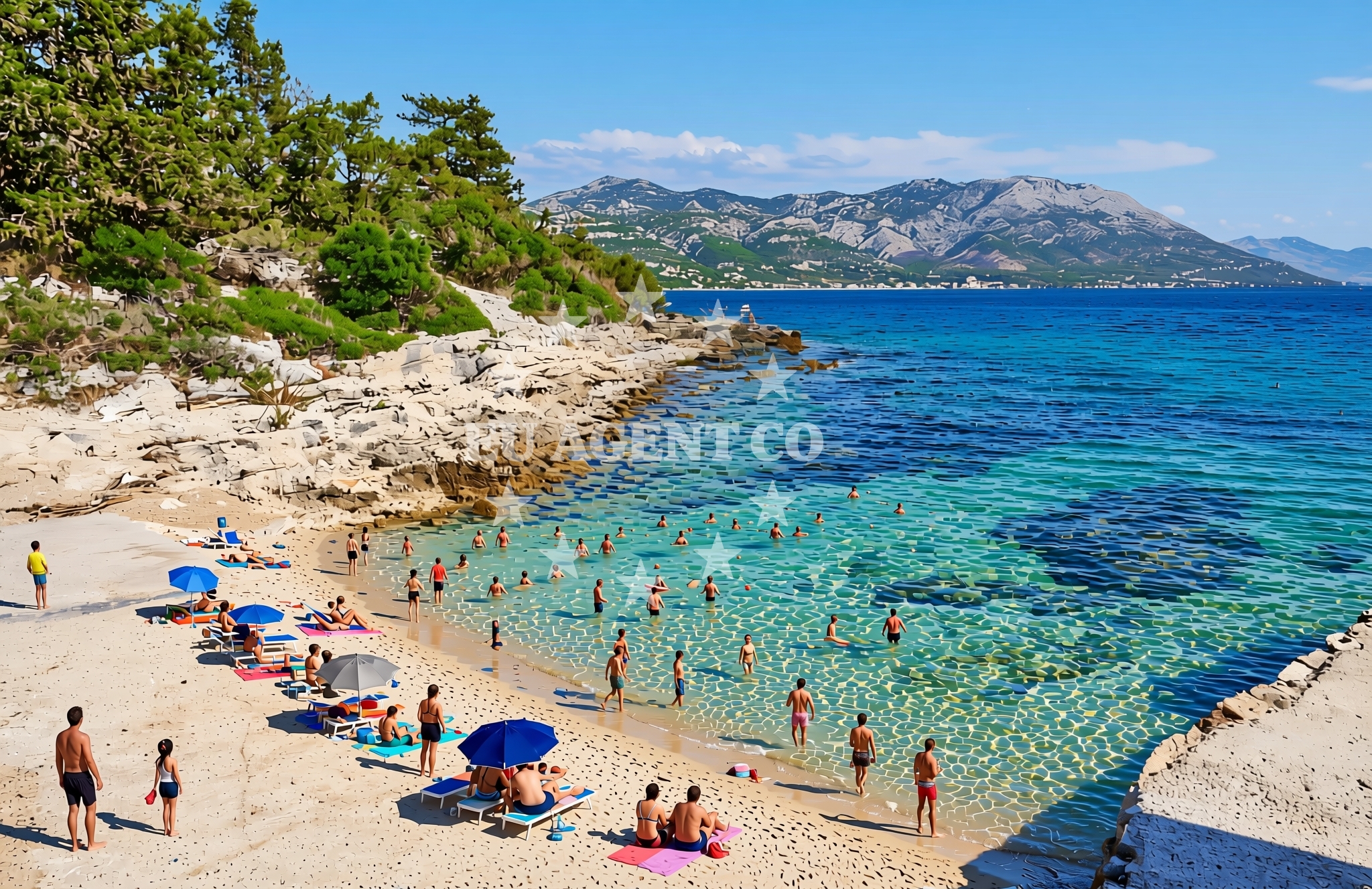 Overview of Mulić Koromačina sjever, Pupnat (Korčula) Beach in Mulić Koromačina sjever