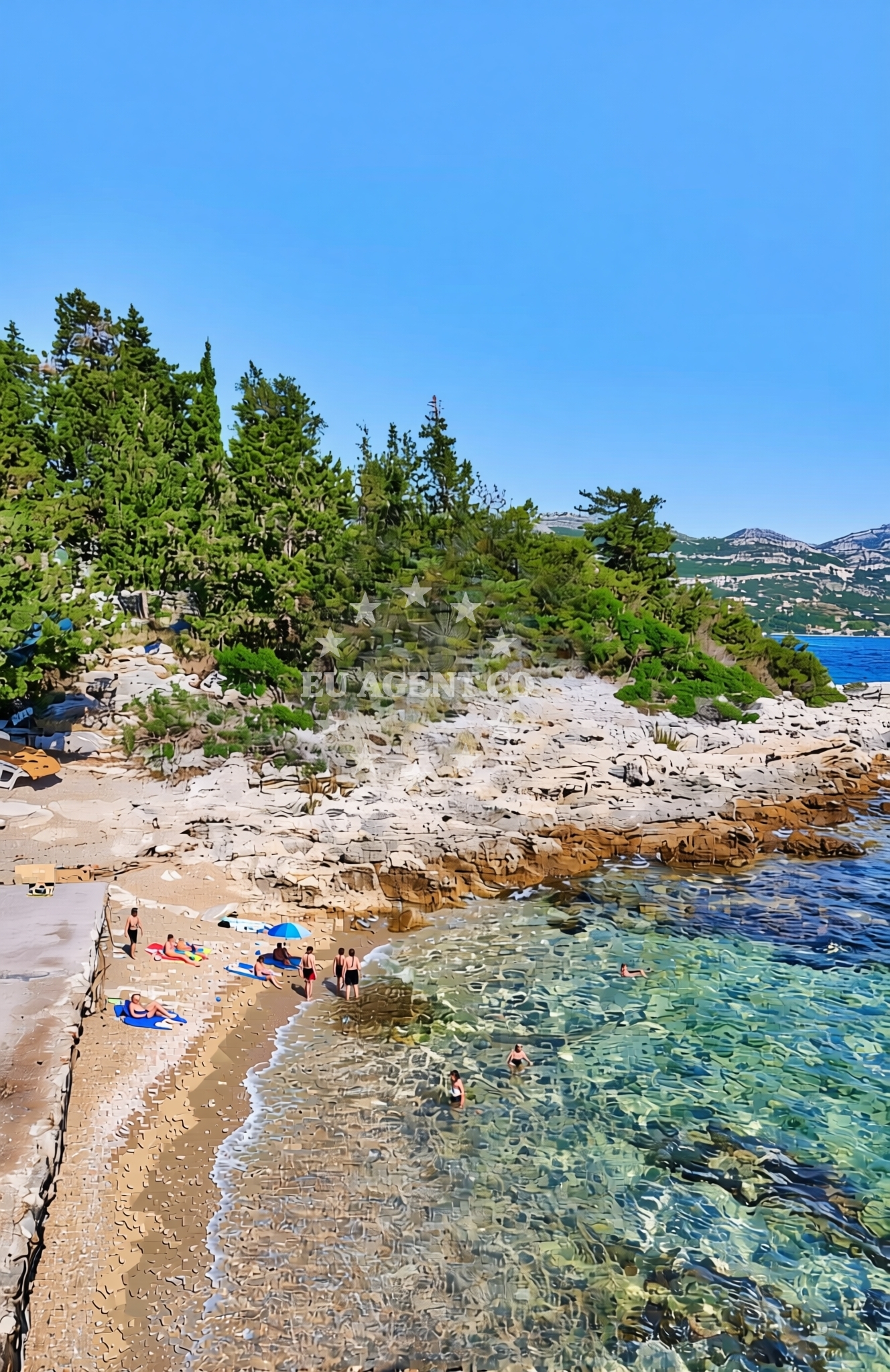 Sea and coastal view of Mulić Koromačina sjever, Pupnat (Korčula) Beach in Mulić Koromačina sjever